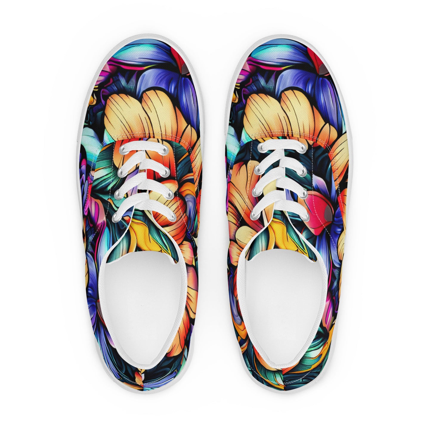 DMV 0512 Floral Men’s lace-up canvas shoes