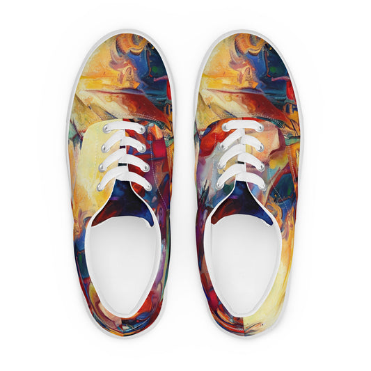 DMV 1823 Abstract Art Men’s lace-up canvas shoes