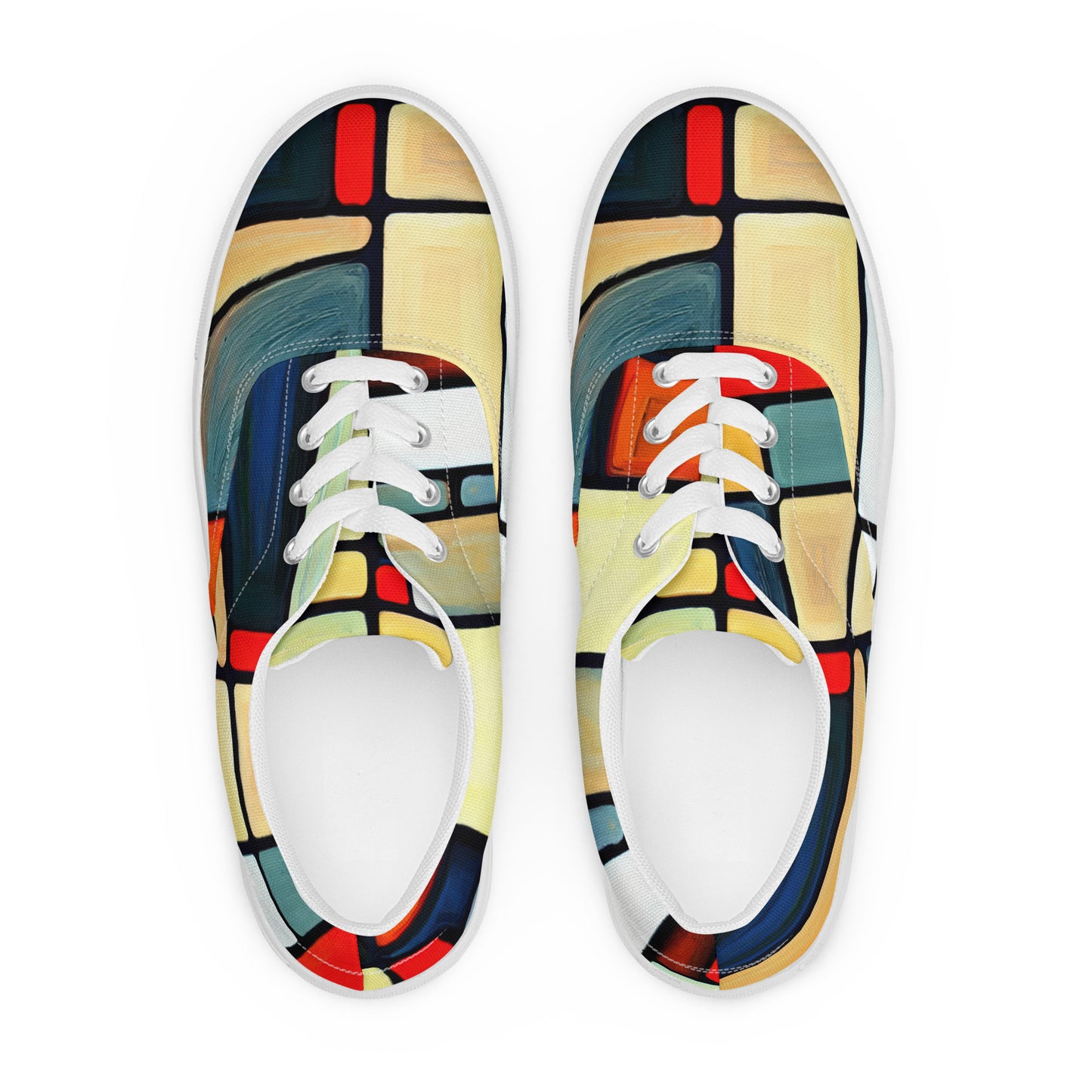 DMV 1362 Abstract Art Men’s lace-up canvas shoes