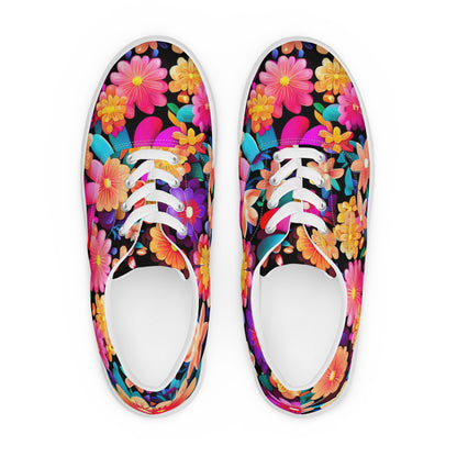 DMV 0325 Floral Men’s lace-up canvas shoes