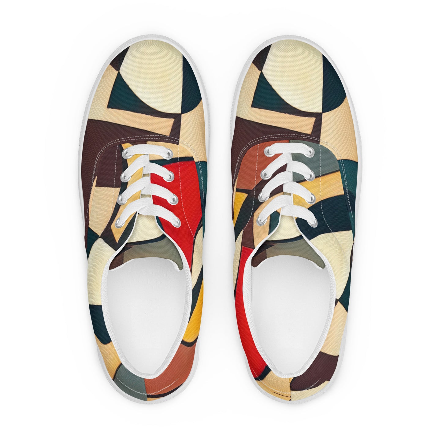 DMV 0296 Abstract Art Men’s lace-up canvas shoes