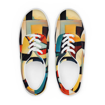 DMV 1109 Abstract Art Men’s lace-up canvas shoes