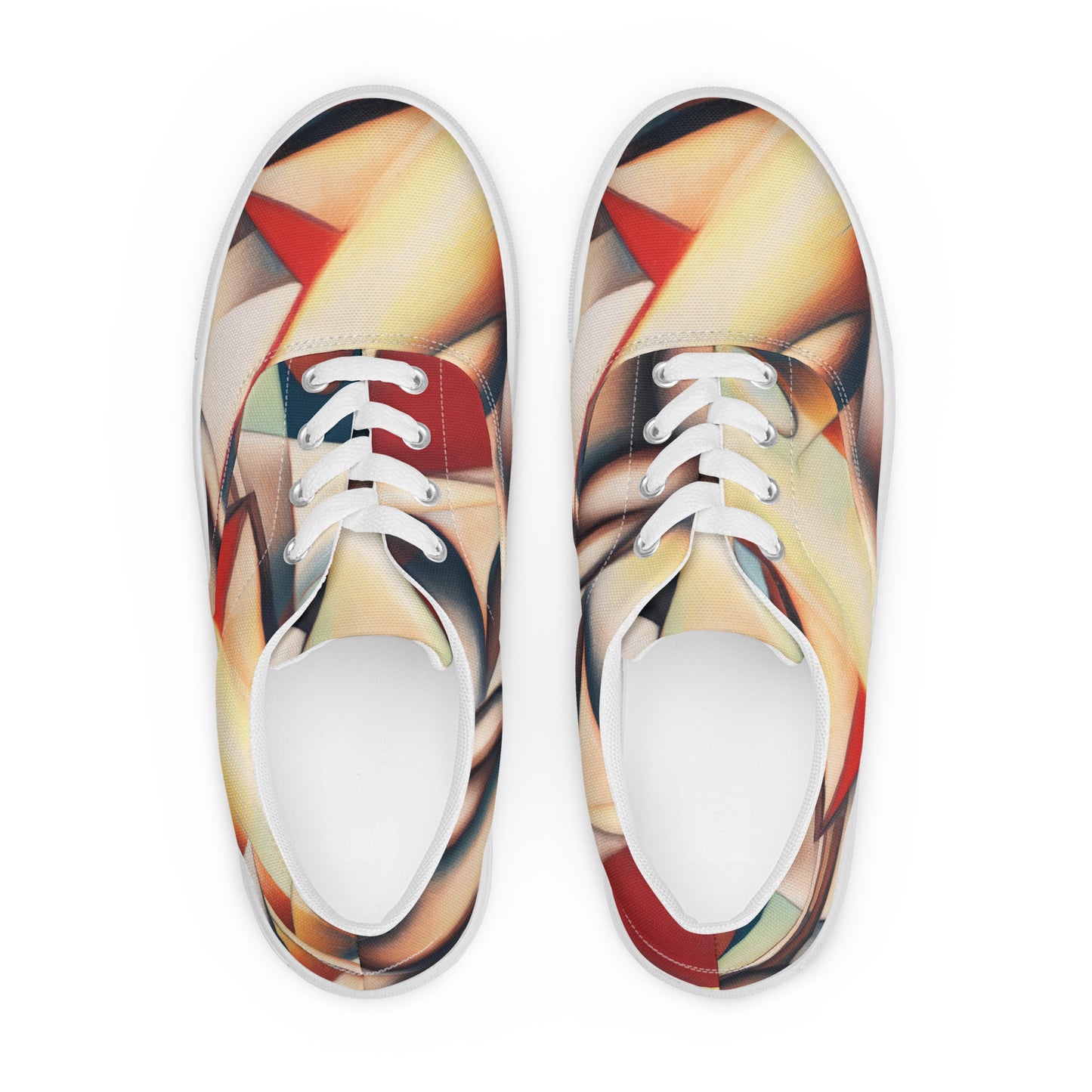 DMV 1843 Abstract Art Men’s lace-up canvas shoes