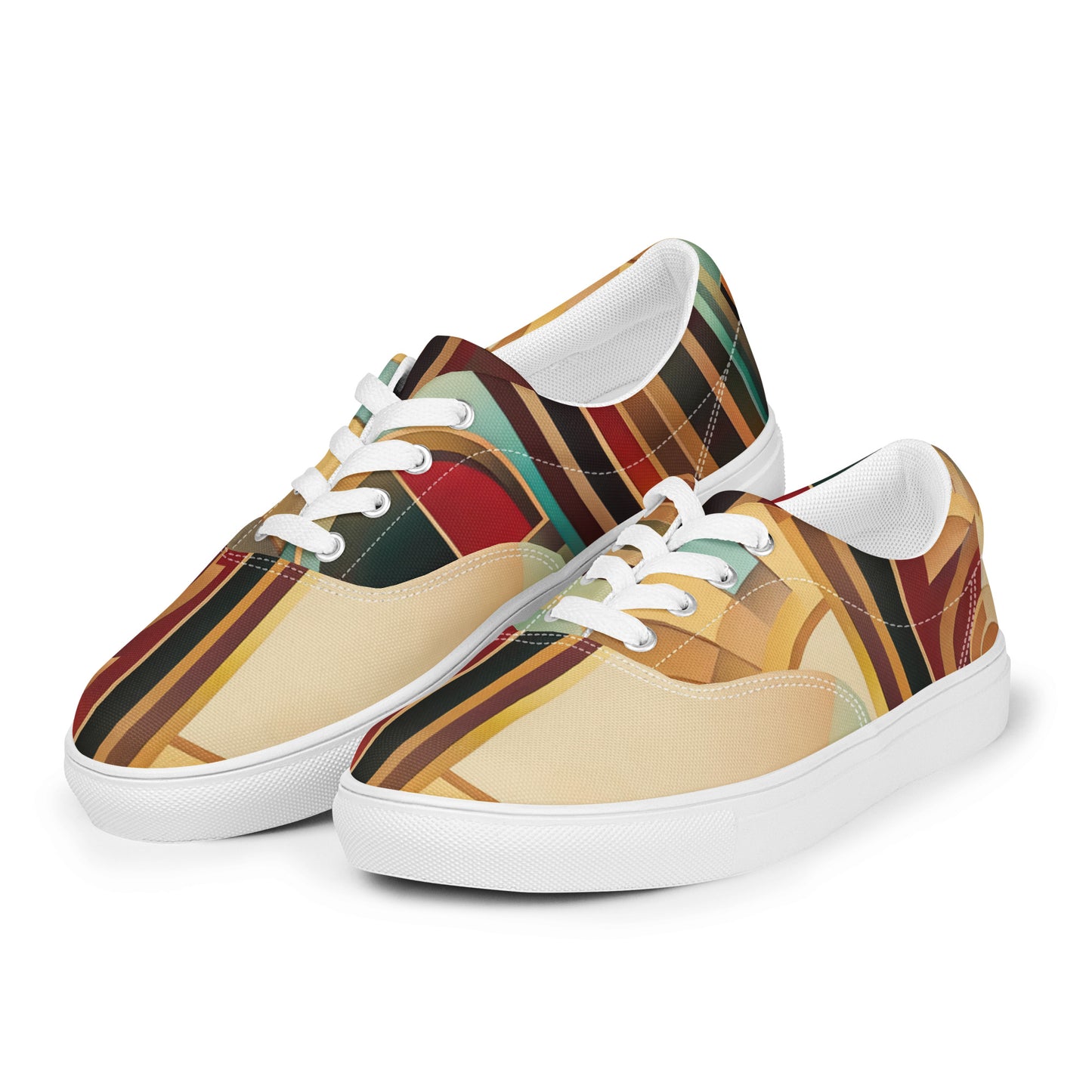 DMV 0165 Retro Art Men’s lace-up canvas shoes