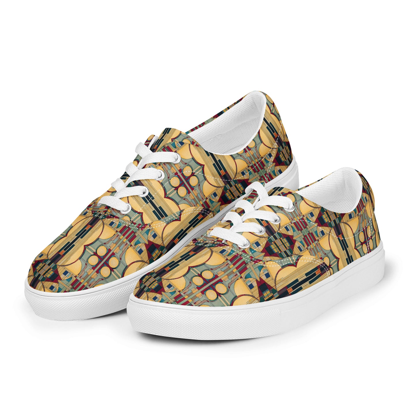 DMV 0224 Geo Boho Men’s lace-up canvas shoes