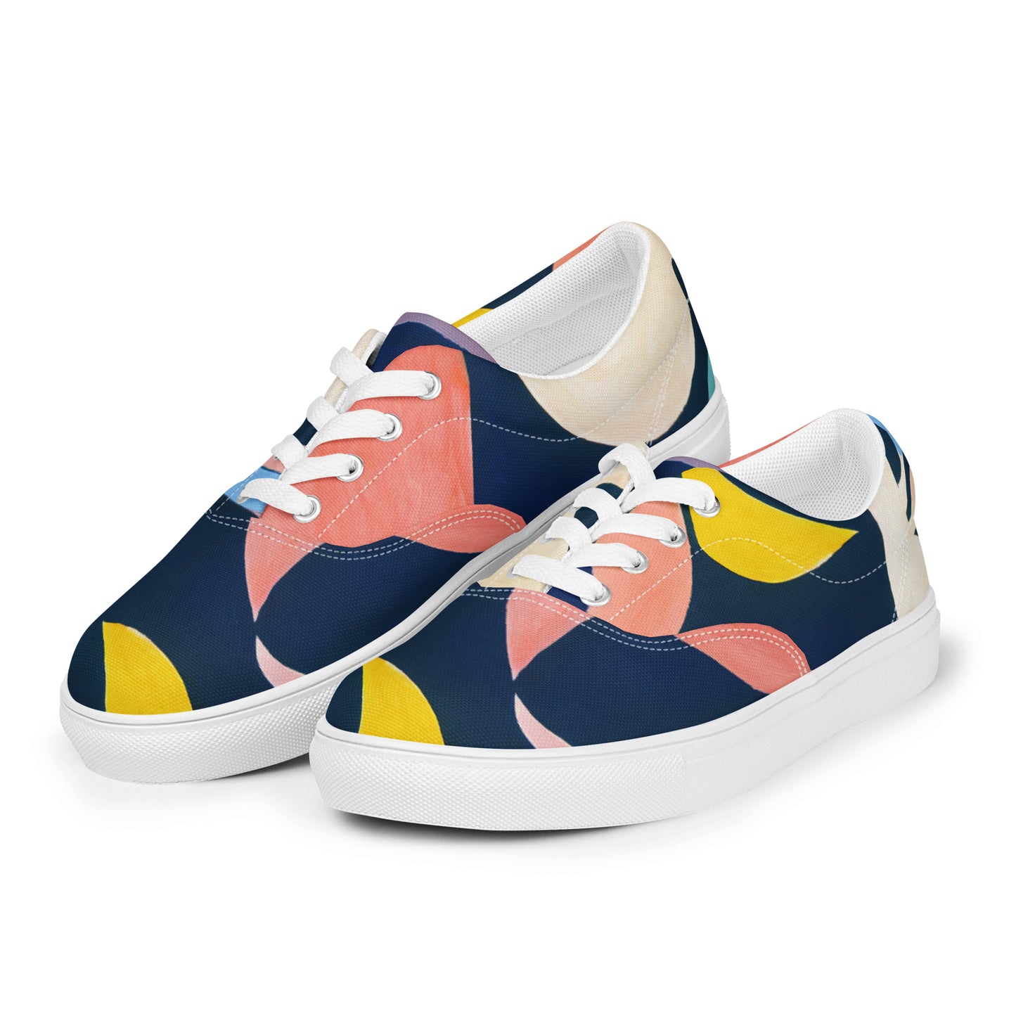 DMV 0175 Abstract Art Men’s lace-up canvas shoes