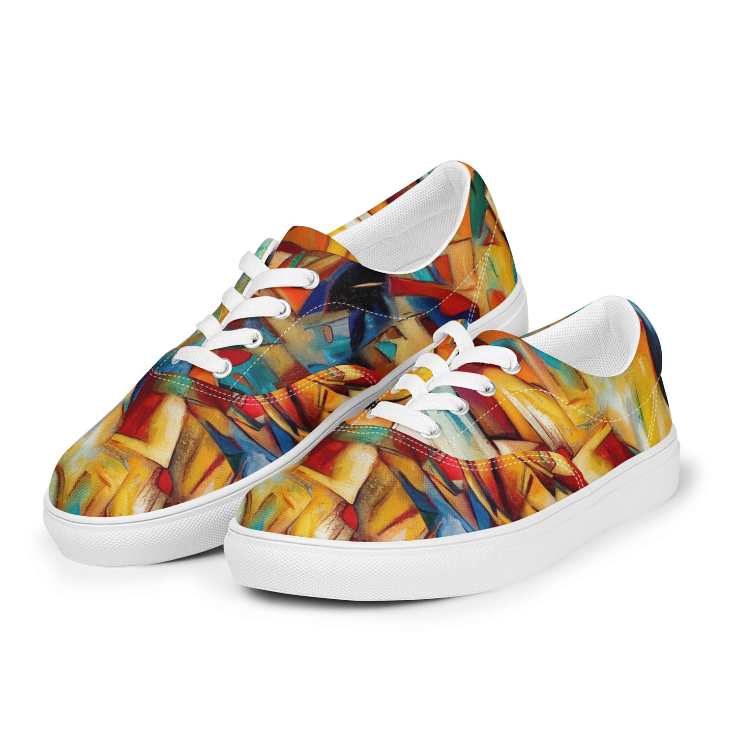 DMV 0416 Abstract Art Men’s lace-up canvas shoes