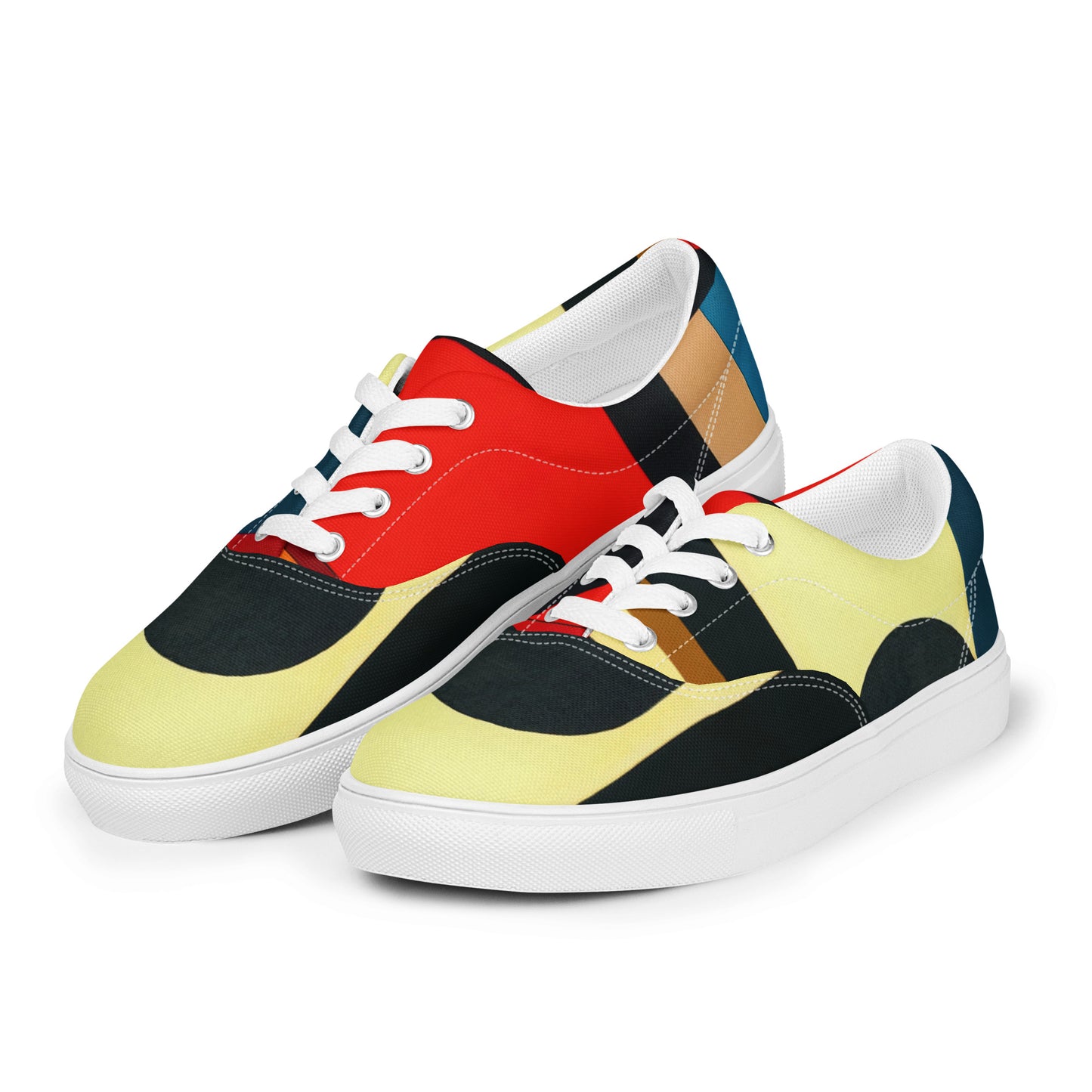 DMV 1351 Abstract Art Men’s lace-up canvas shoes