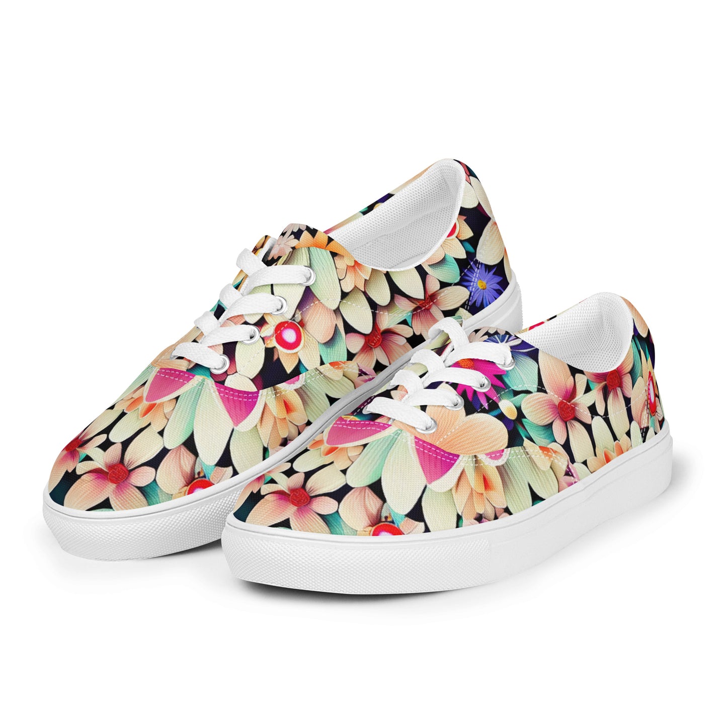 DMV 0307 Floral Men’s lace-up canvas shoes