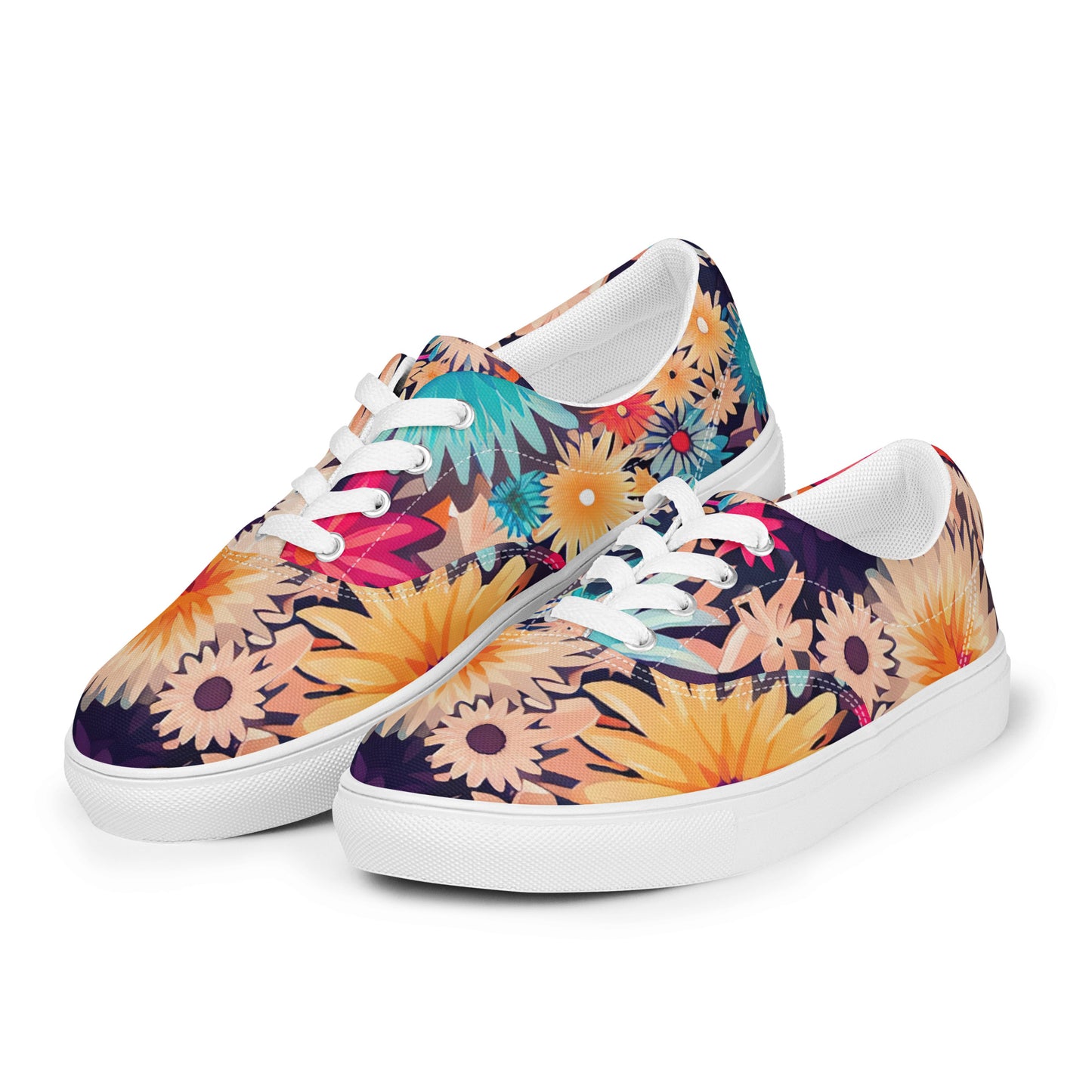 DMV 0404 Floral Men’s lace-up canvas shoes