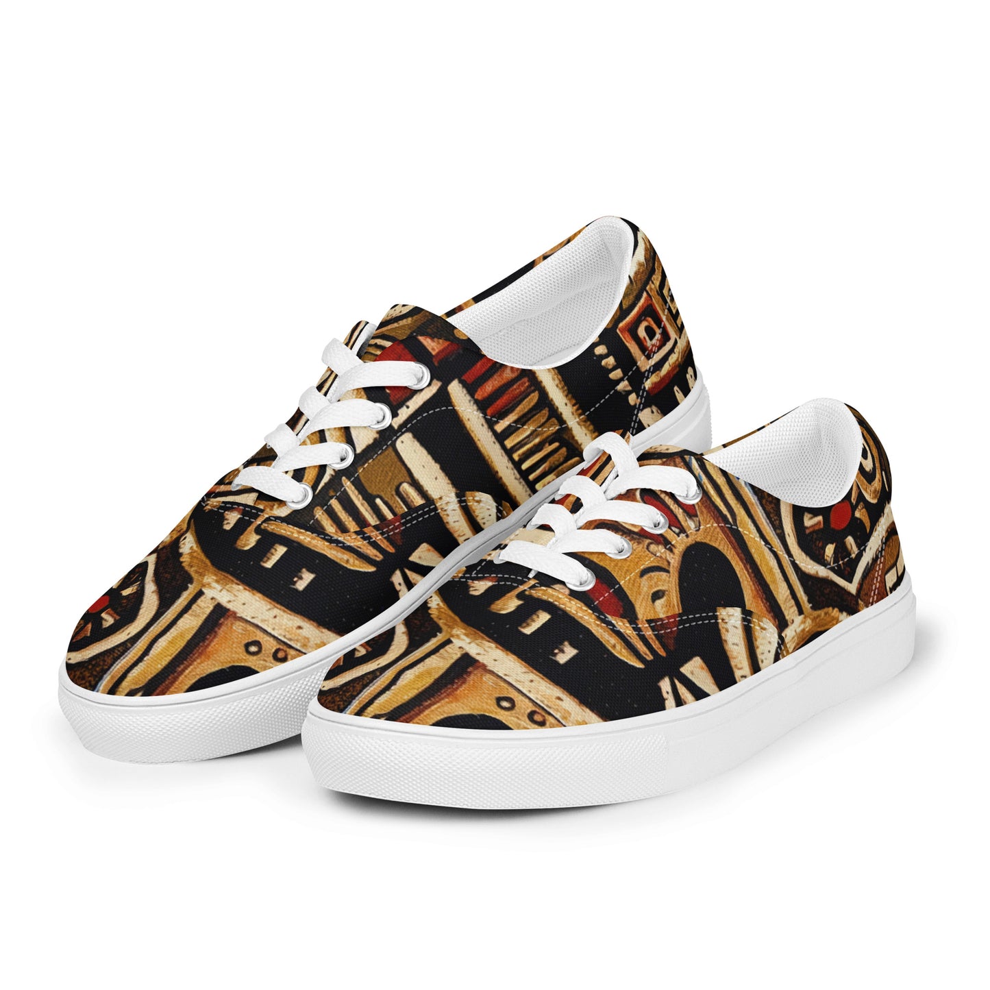 DMV 1521 Retro Art Men’s lace-up canvas shoes