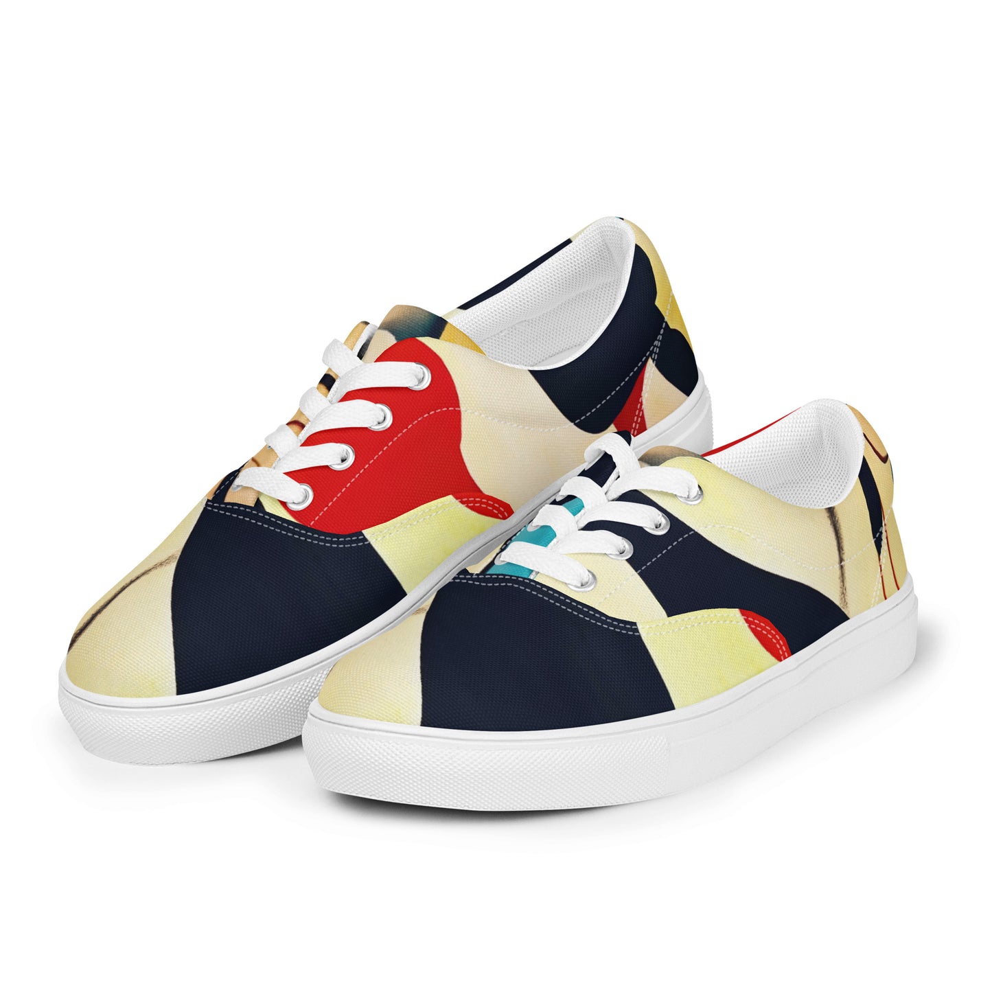 DMV 1356 Retro Art Men’s lace-up canvas shoes