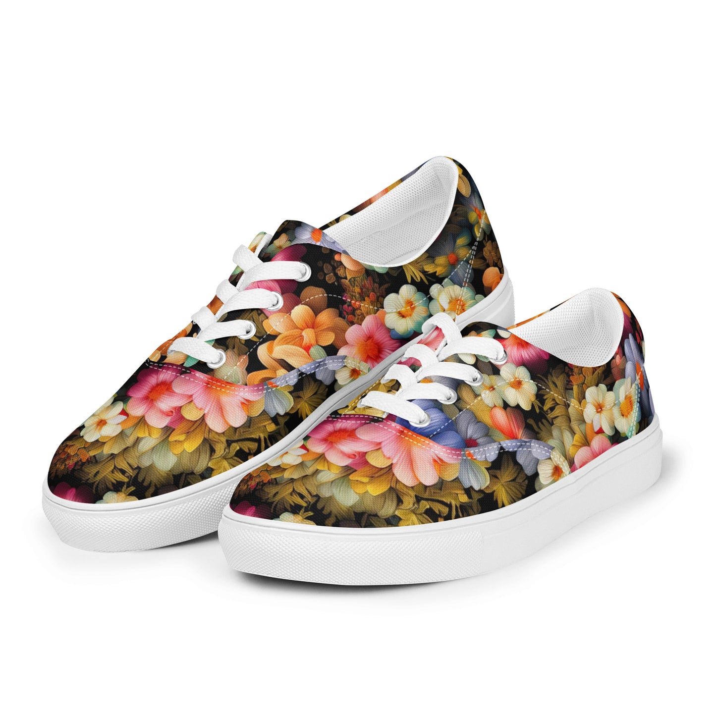 DMV 1522 Floral Men’s lace-up canvas shoes