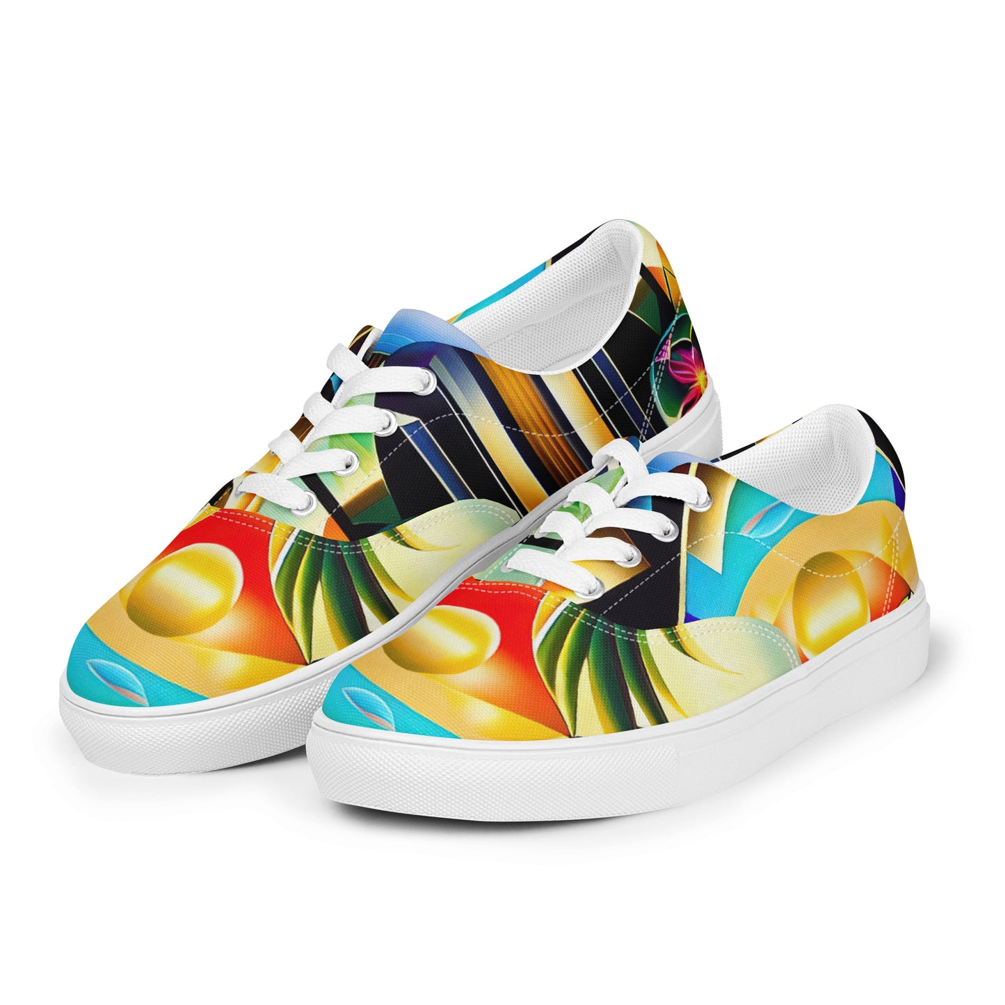 DMV 0258 Retro Art Men’s lace-up canvas shoes