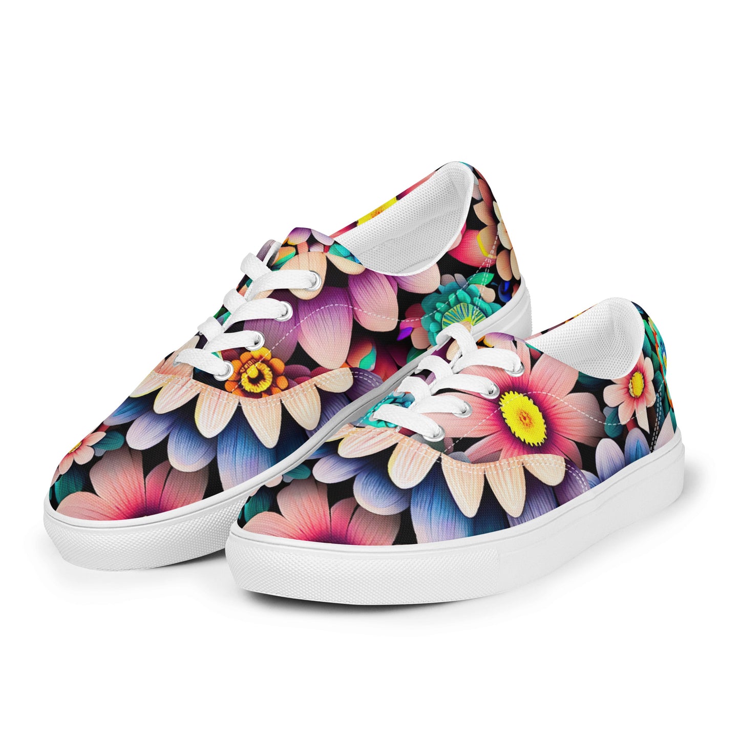 DMV 0515 Floral Men’s lace-up canvas shoes