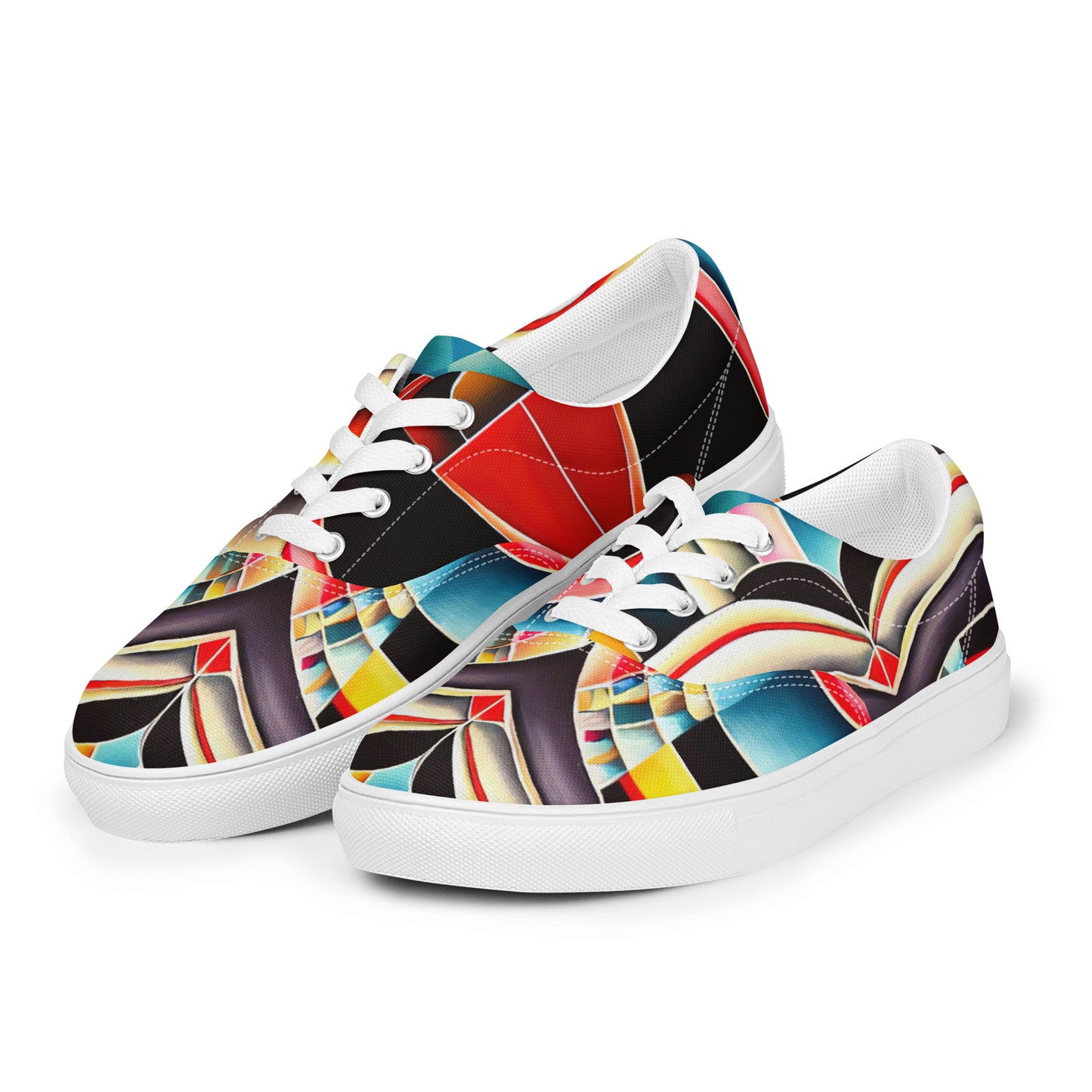 DMV 1735 Retro Art Men’s lace-up canvas shoes