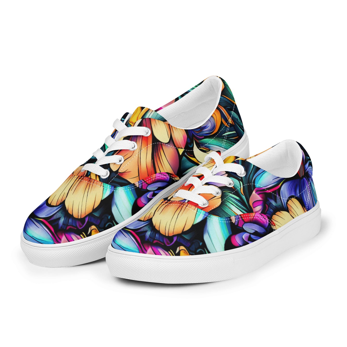 DMV 0512 Floral Men’s lace-up canvas shoes