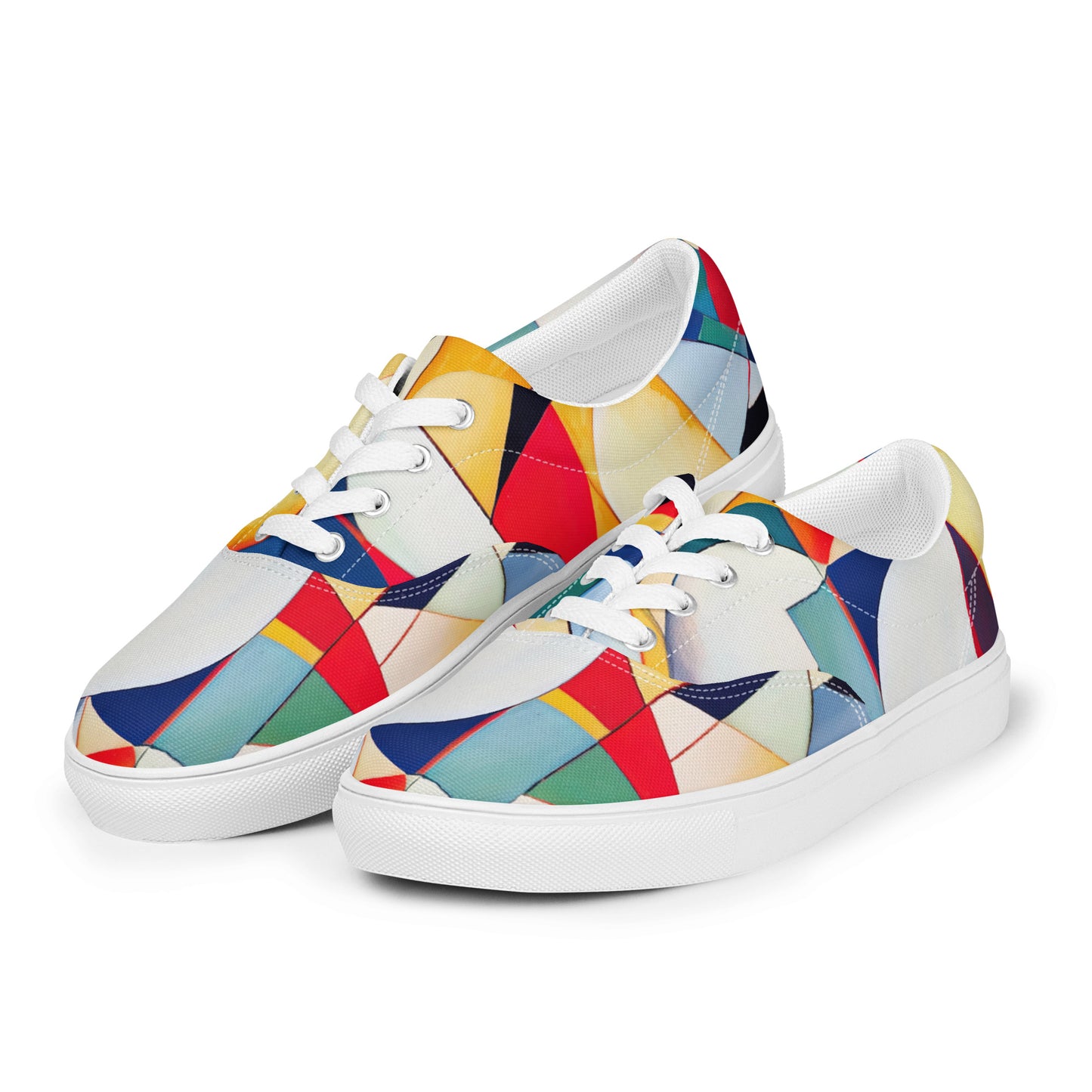 DMV 2129 Abstract Art Men’s lace-up canvas shoes