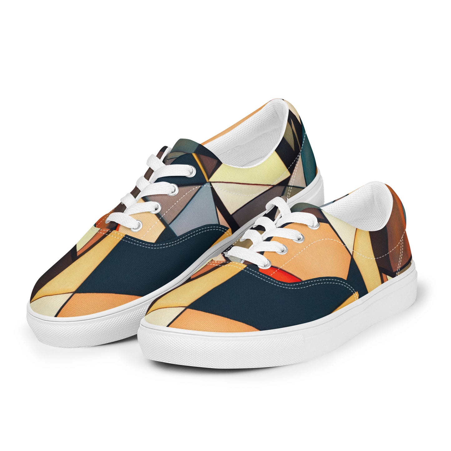 DMV 2098 Abstract Art Men’s lace-up canvas shoes