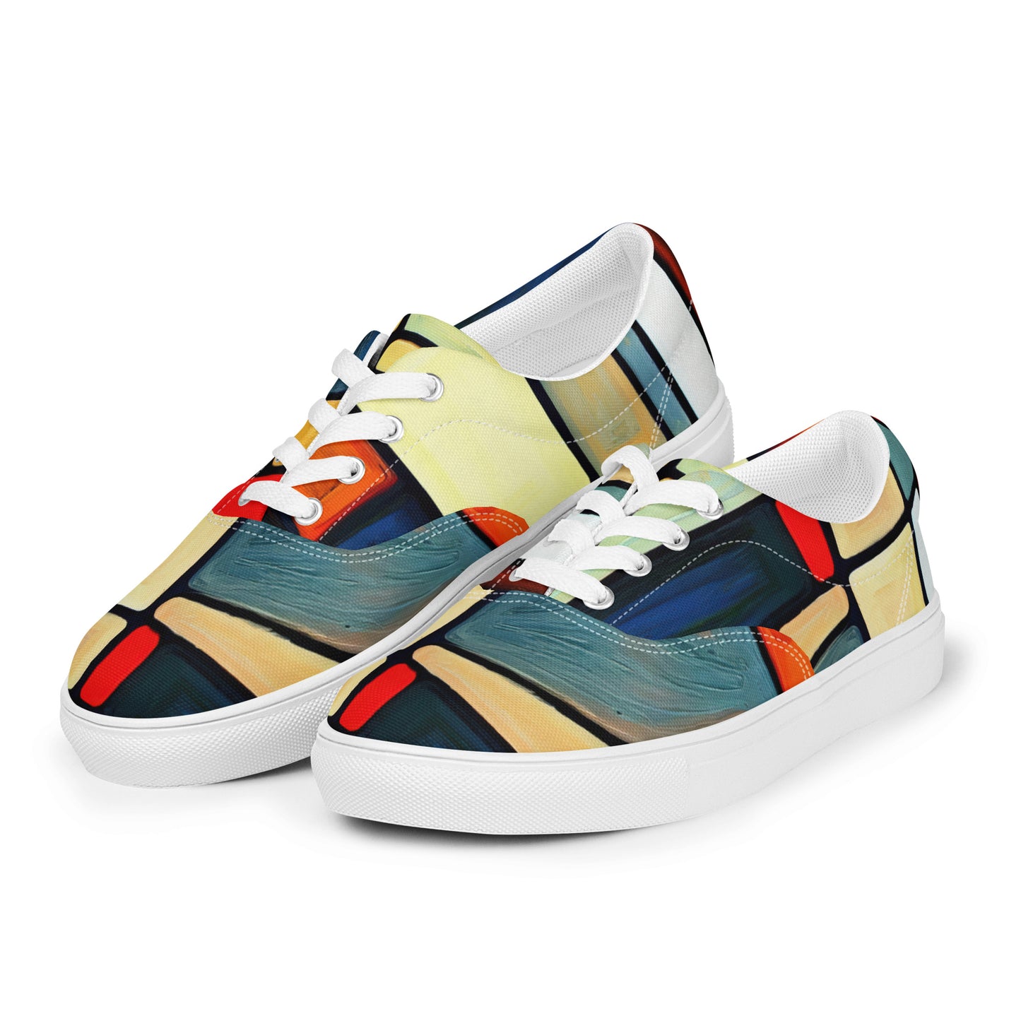 DMV 1362 Abstract Art Men’s lace-up canvas shoes