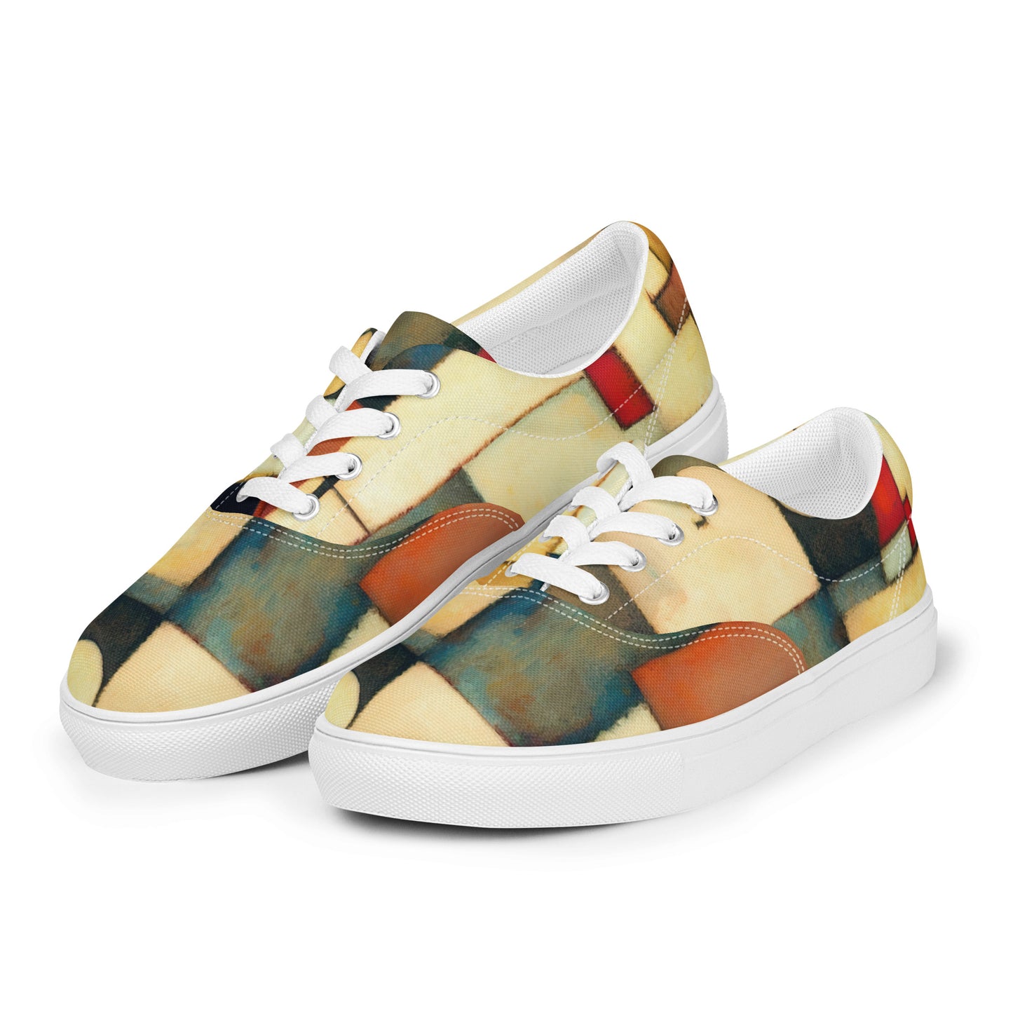 DMV 1583 Abstract Art Men’s lace-up canvas shoes