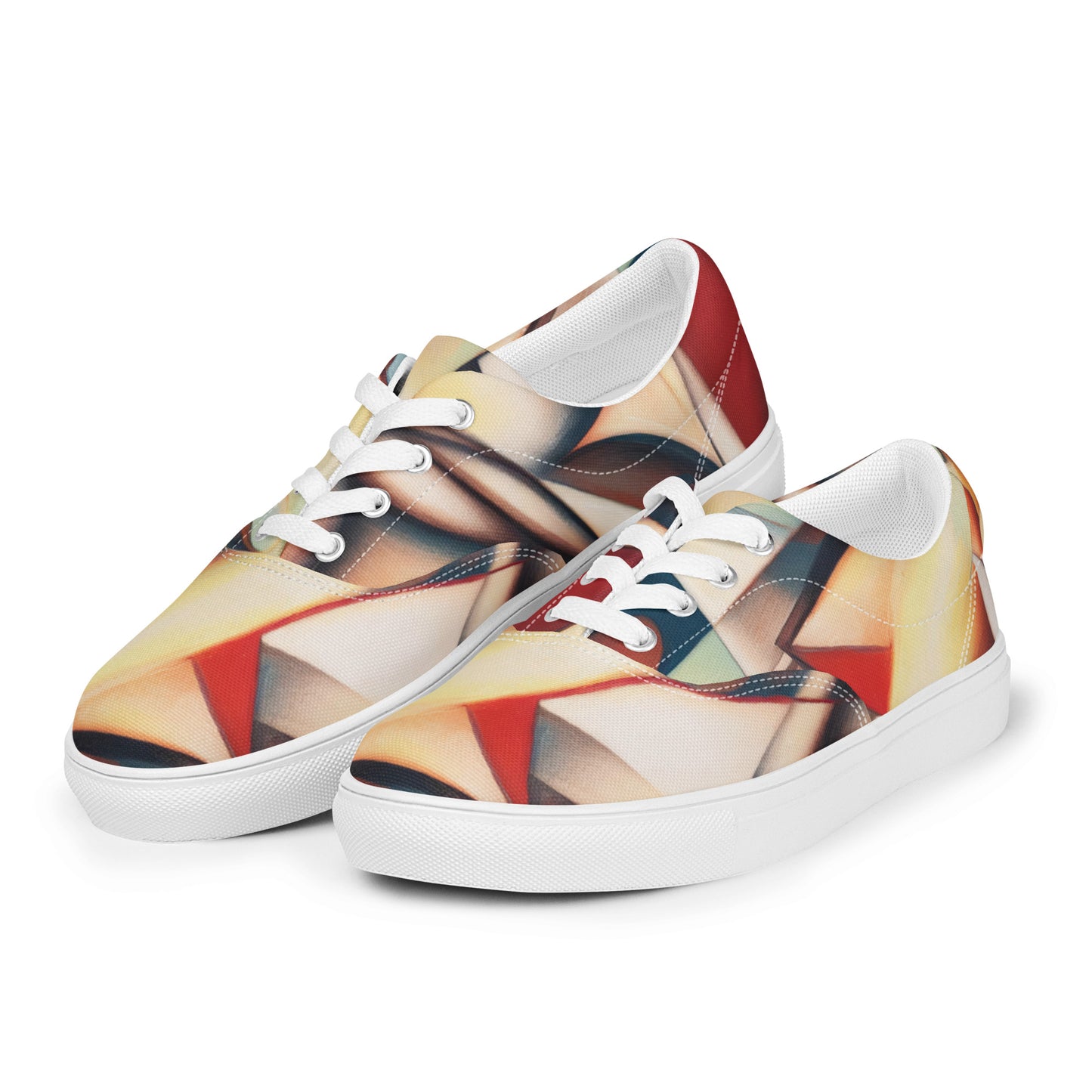 DMV 1843 Abstract Art Men’s lace-up canvas shoes