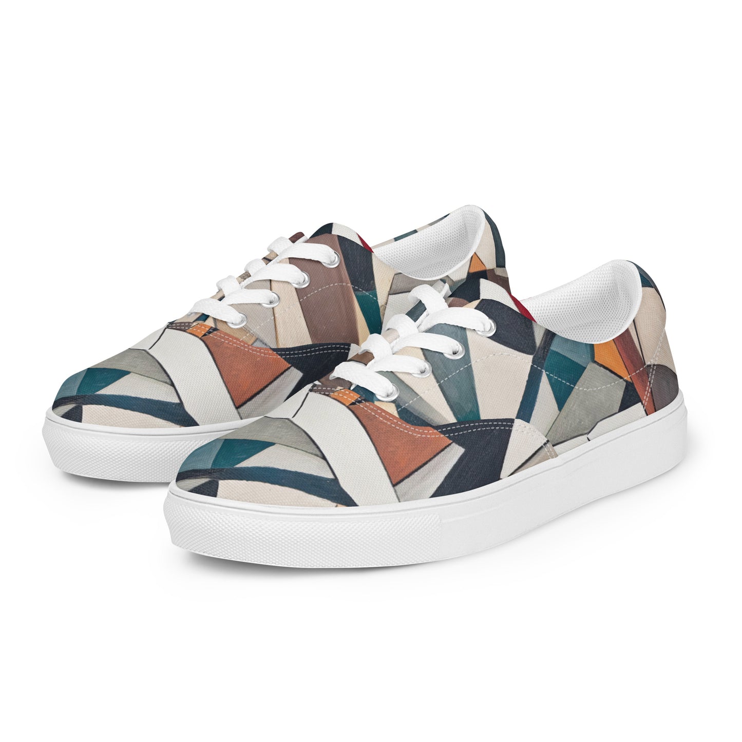 DMV 0264 Abstract Art Men’s lace-up canvas shoes