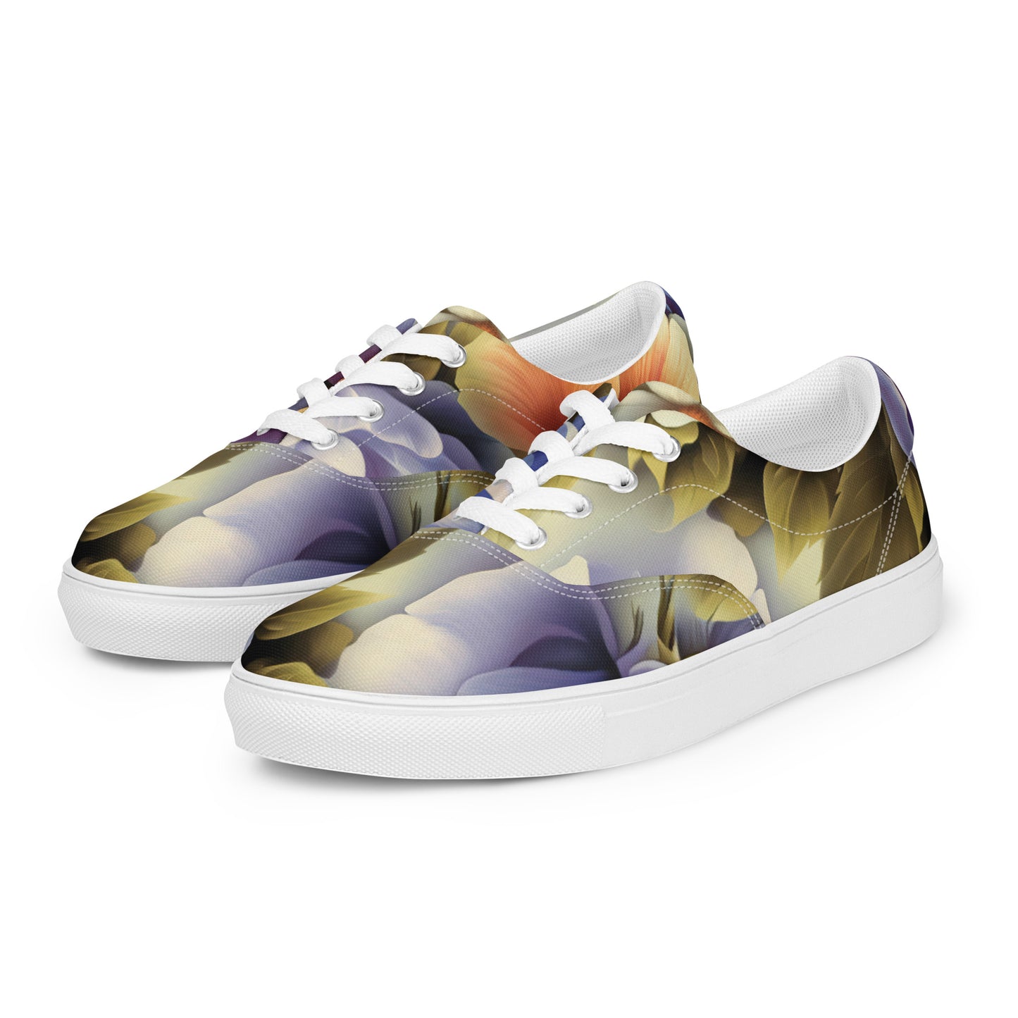 DMV 0109 Floral Men’s lace-up canvas shoes