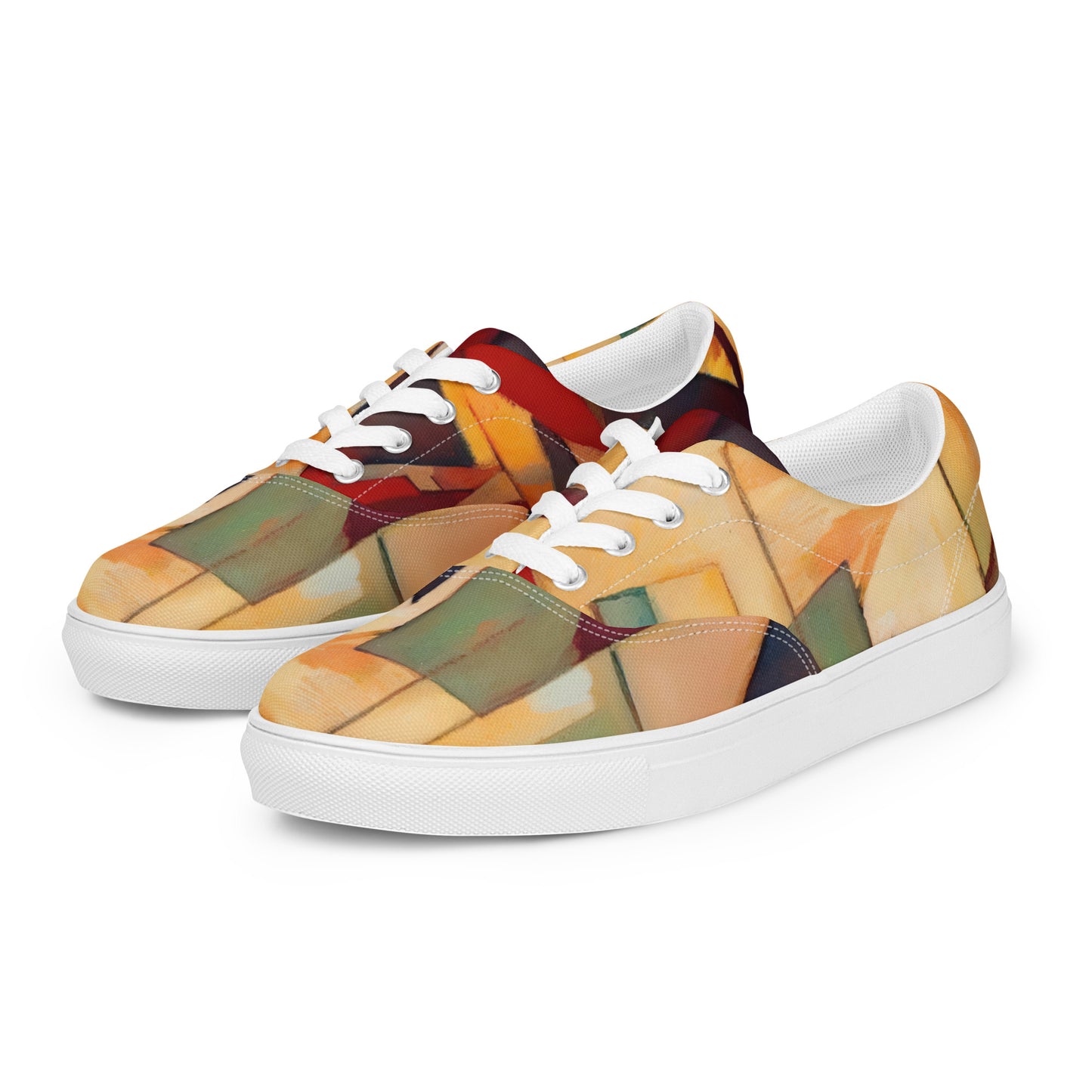 DMV 0251 Abstract Art Men’s lace-up canvas shoes