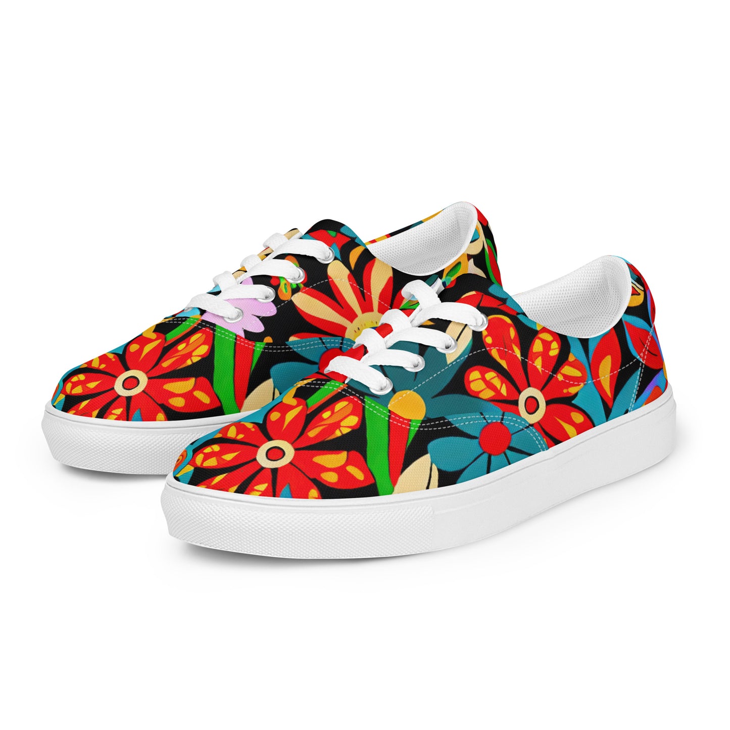 DMV 0116 Floral Men’s lace-up canvas shoes