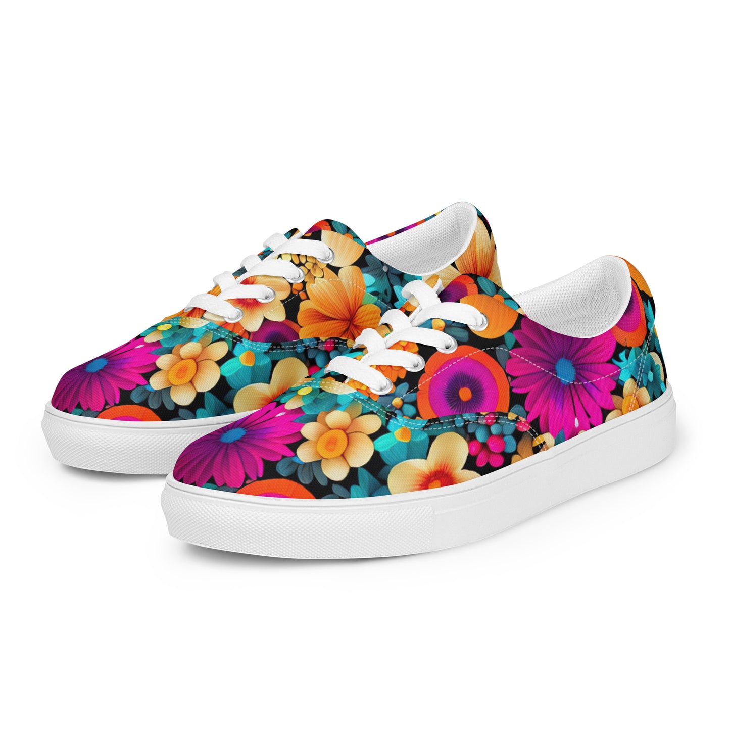 DMV 0259 Floral Men’s lace-up canvas shoes