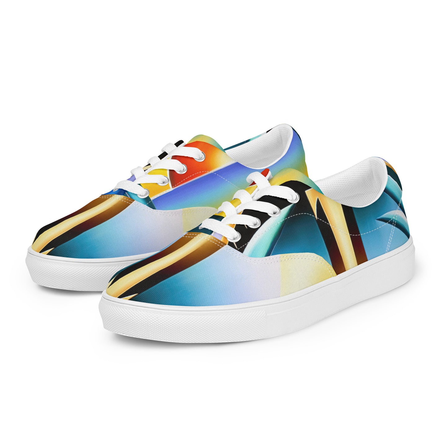 DMV 0262 Retro Art Men’s lace-up canvas shoes