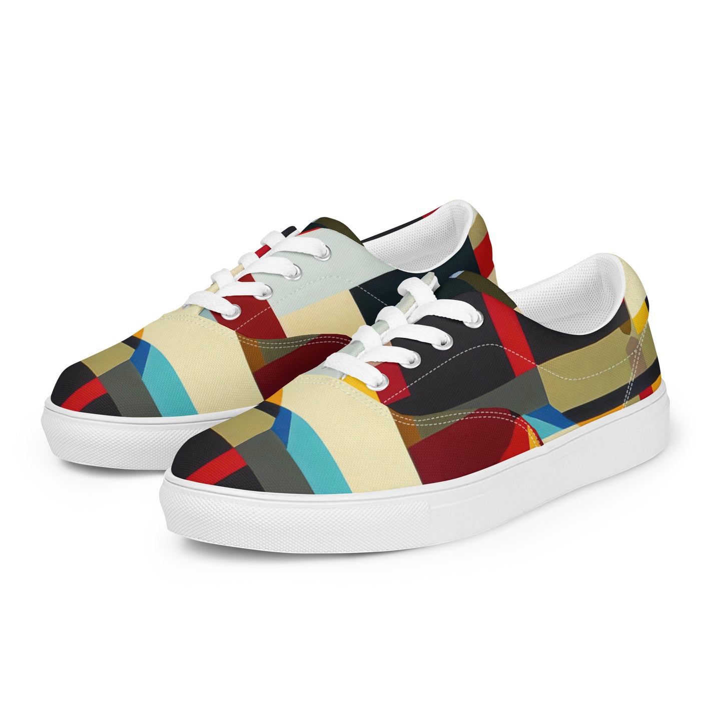 DMV 0182 Abstract Art Men’s lace-up canvas shoes