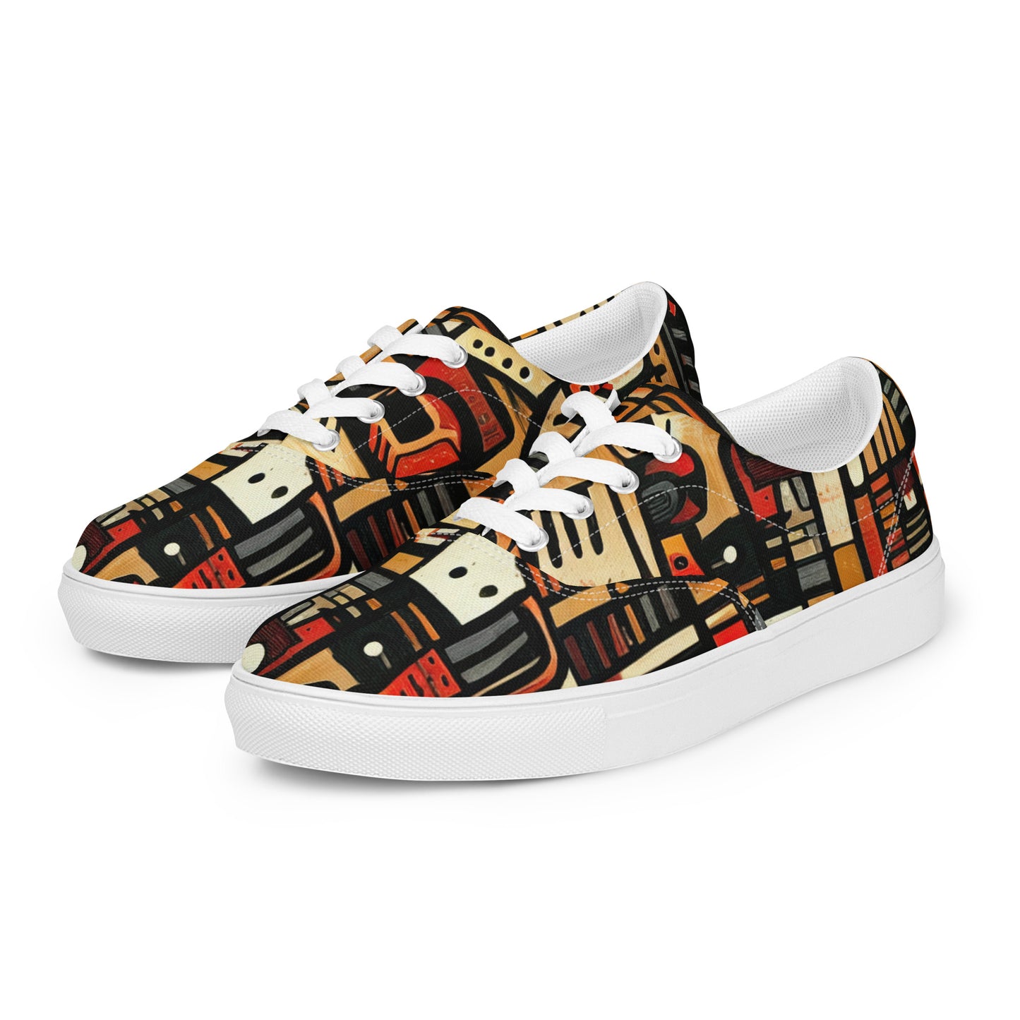 DMV 0505 Retro Art Men’s lace-up canvas shoes