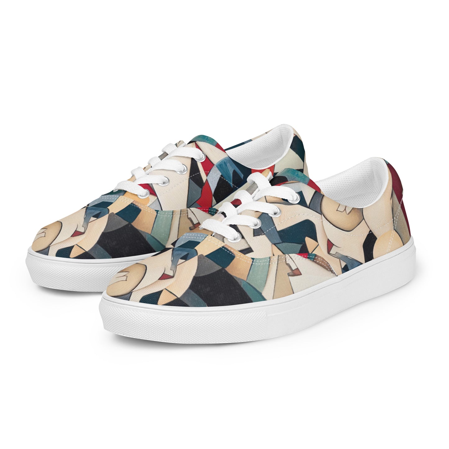 DMV 0508 Abstract Art Men’s lace-up canvas shoes