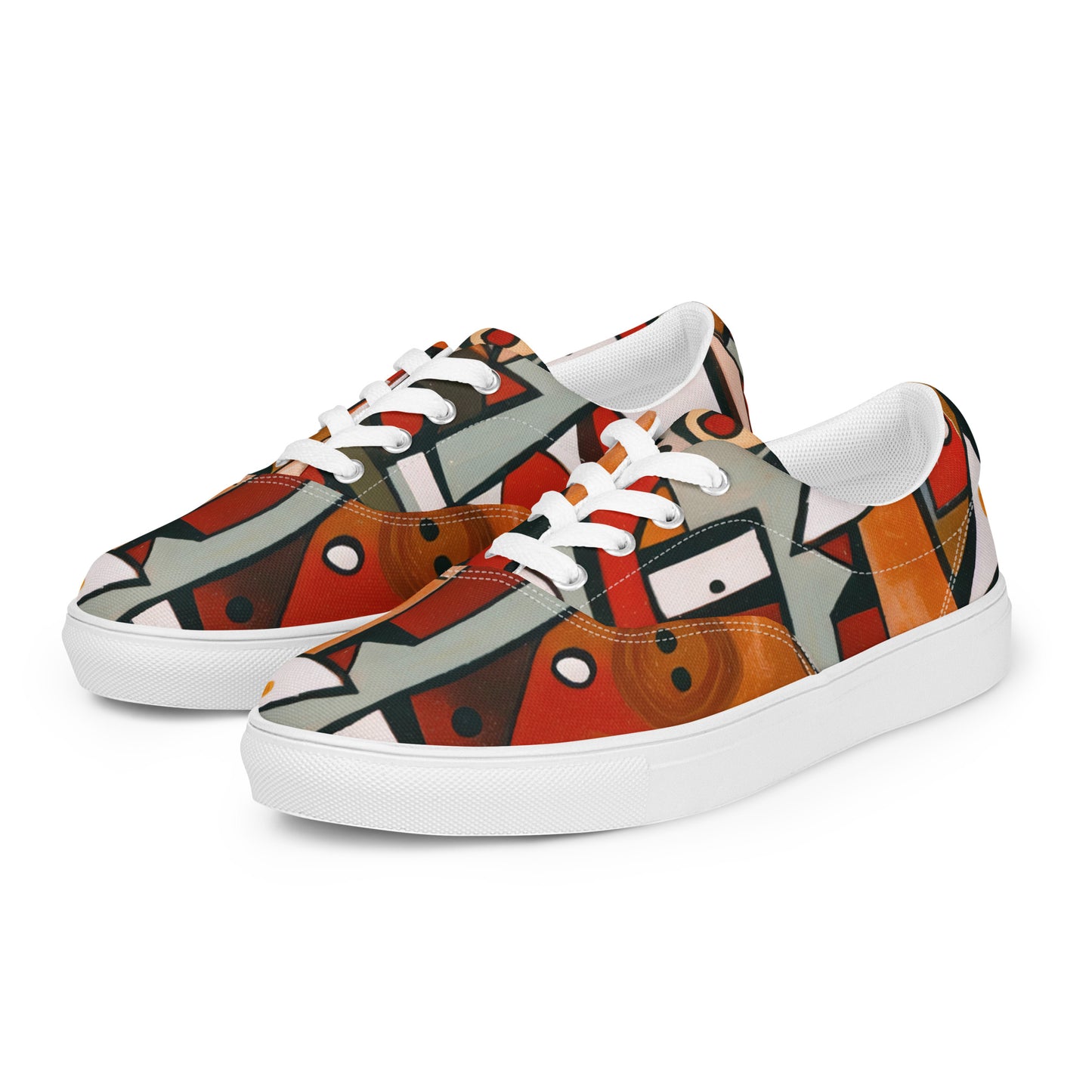 DMV 0522 Retro Art Men’s lace-up canvas shoes