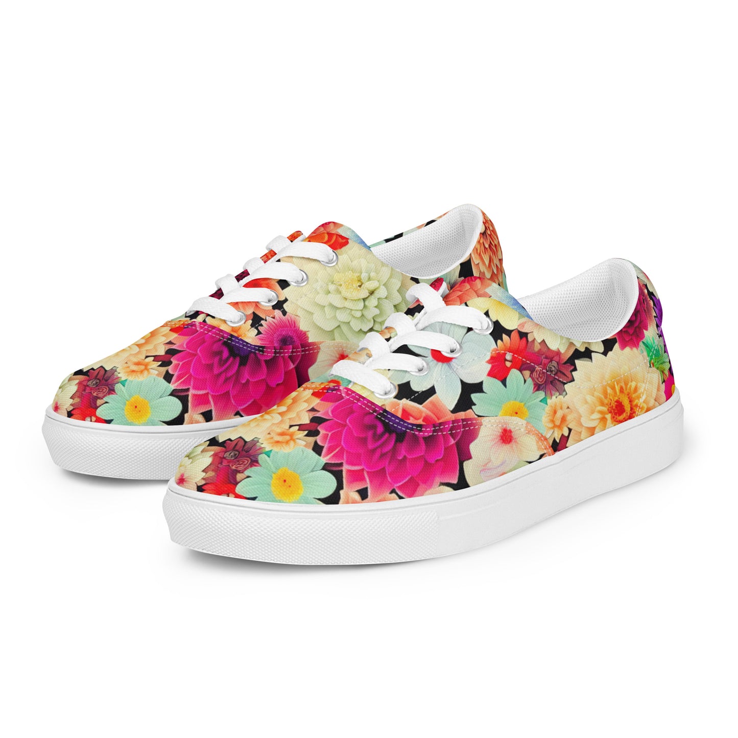 DMV 0424 Floral Men’s lace-up canvas shoes