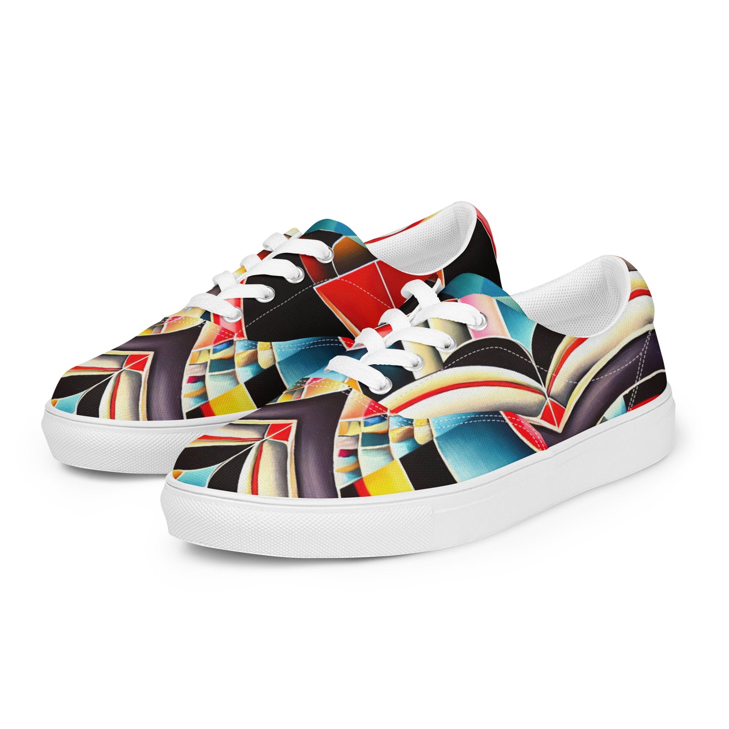 DMV 1735 Retro Art Men’s lace-up canvas shoes