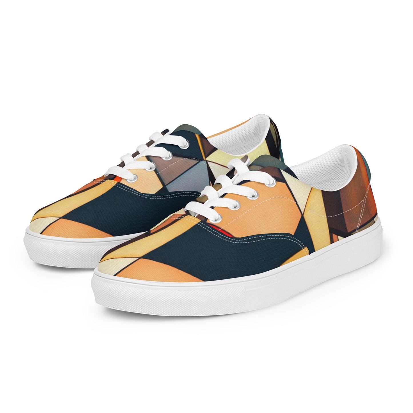 DMV 2098 Abstract Art Men’s lace-up canvas shoes