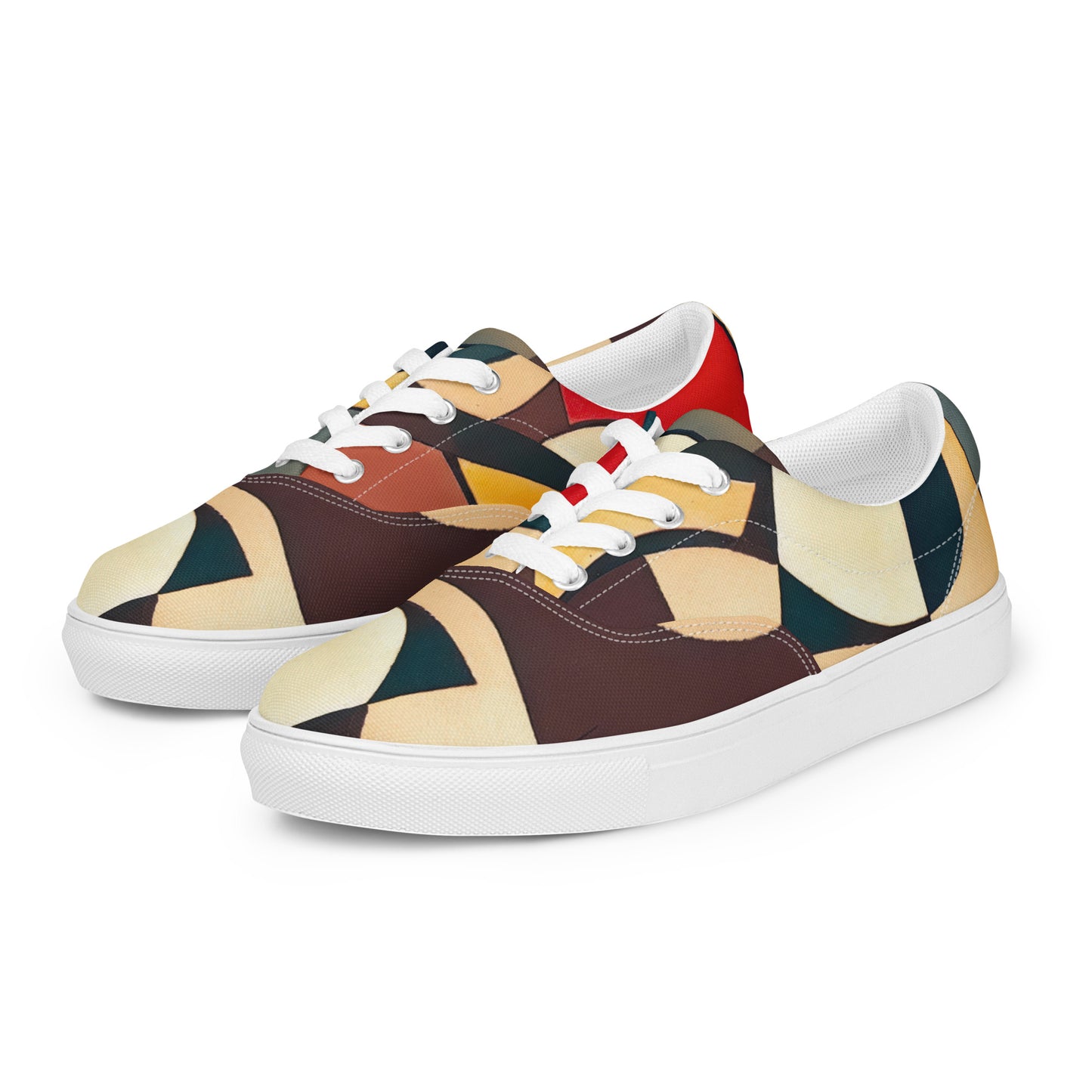 DMV 0296 Abstract Art Men’s lace-up canvas shoes