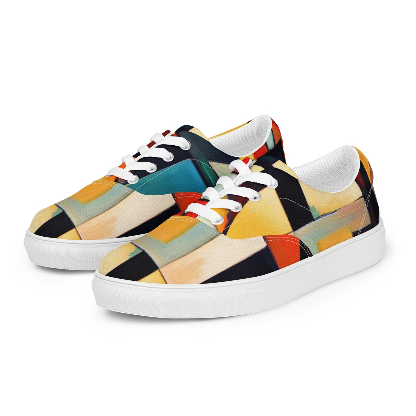 DMV 1109 Abstract Art Men’s lace-up canvas shoes