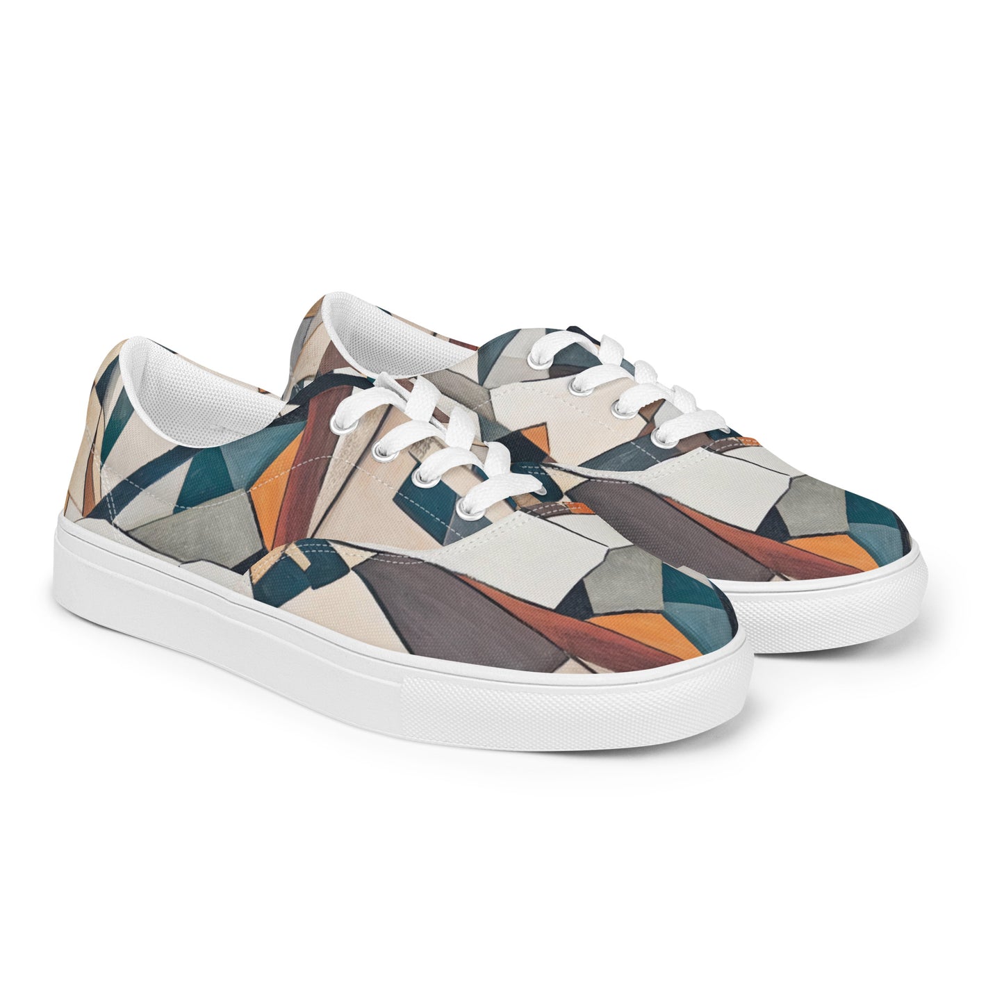 DMV 0264 Abstract Art Men’s lace-up canvas shoes