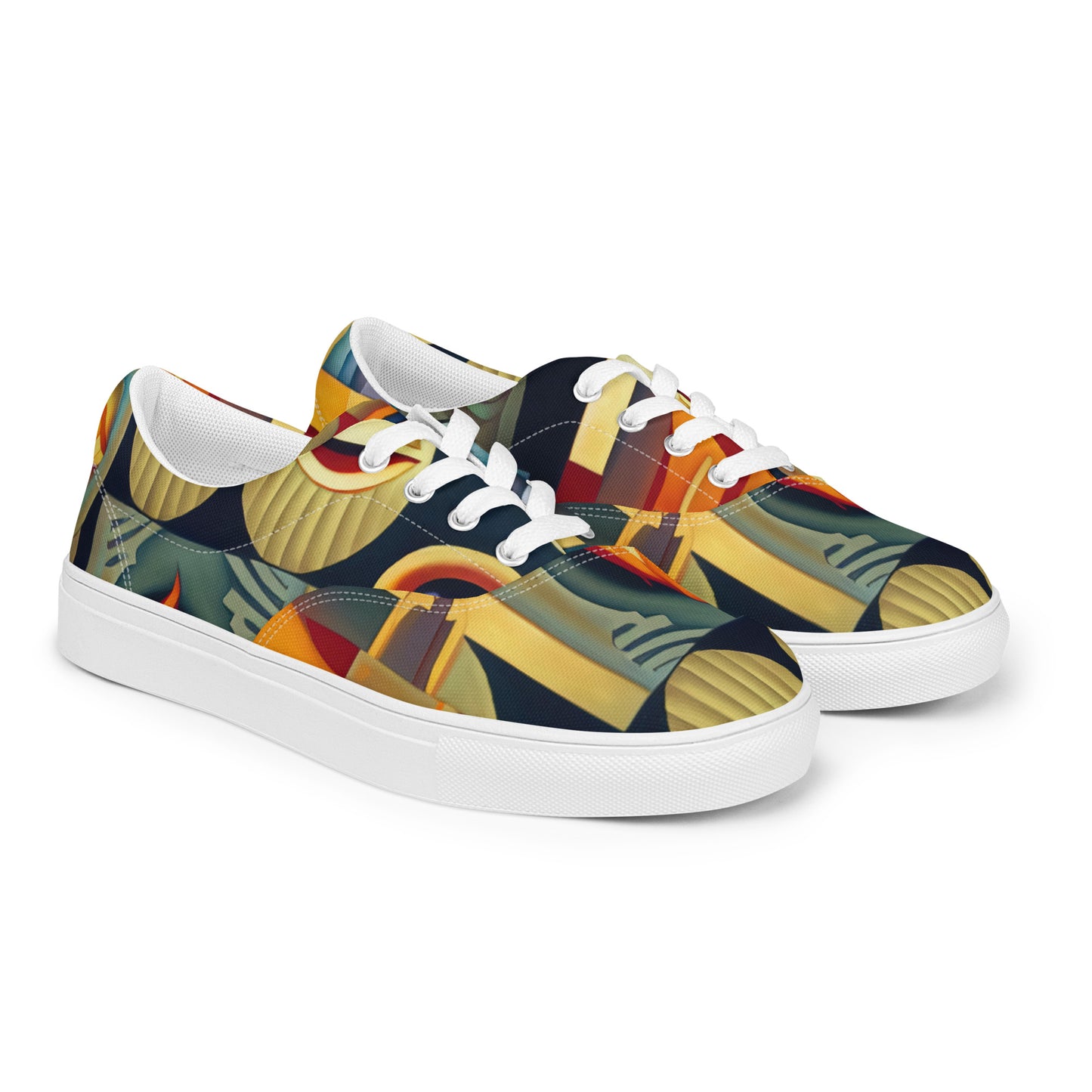 DMV 0237 Retro Art Men’s lace-up canvas shoes