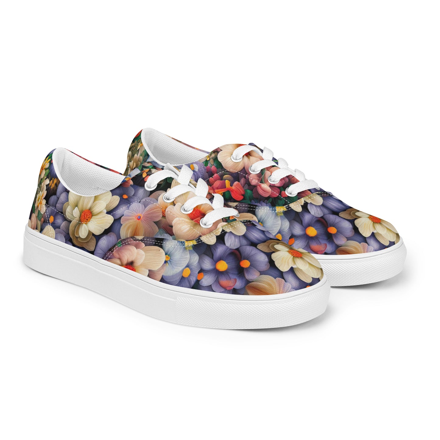 DMV 0114 Floral Men’s lace-up canvas shoes