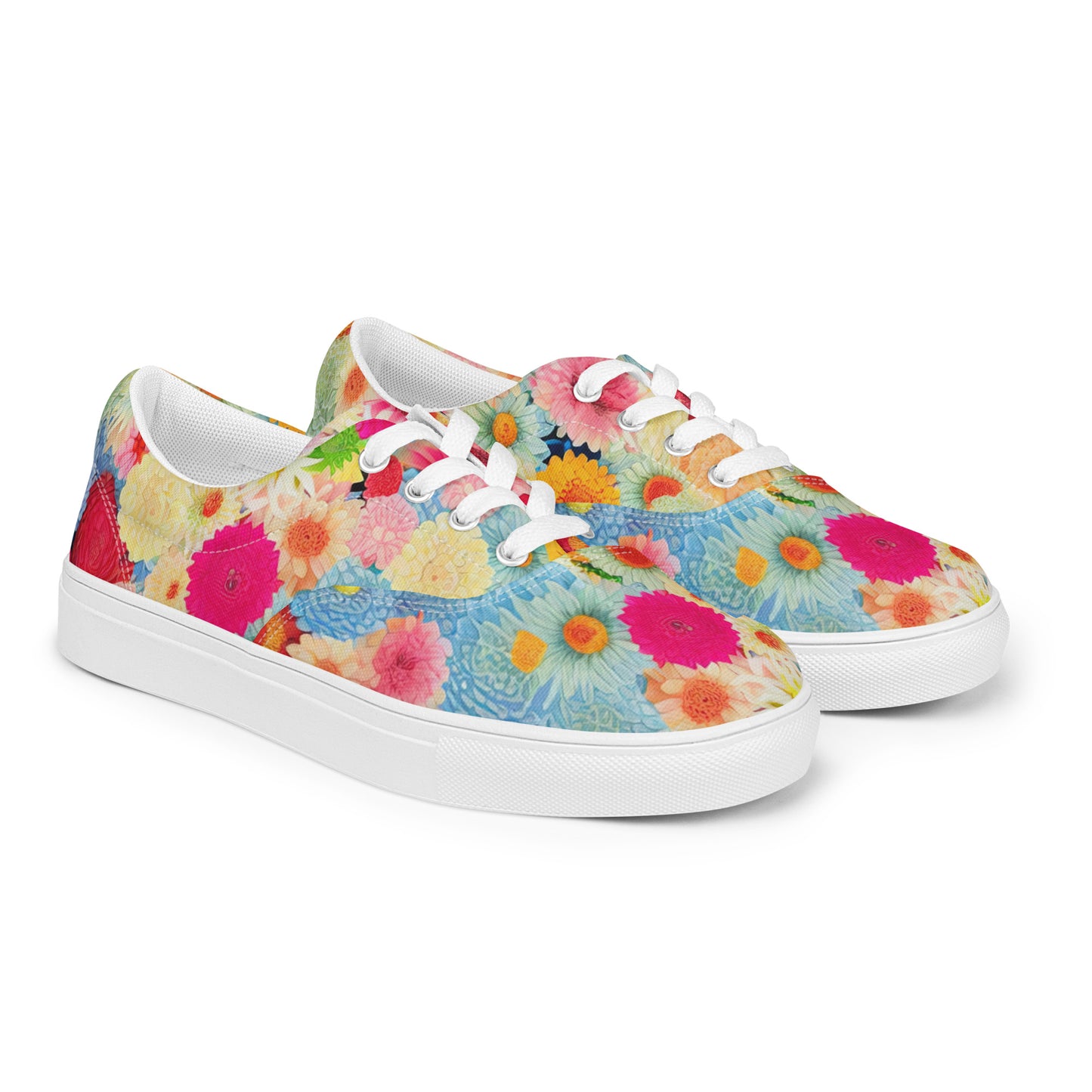 DMV 0106 Floral Men’s lace-up canvas shoes