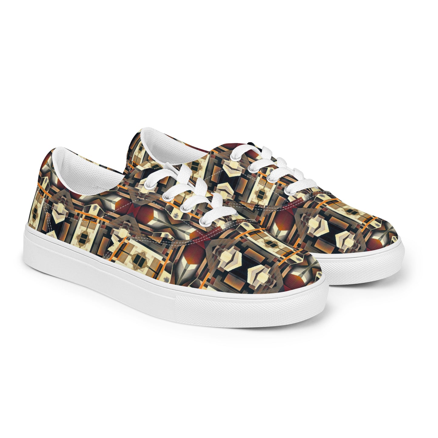 DMV 0247 Geo Boho Men’s lace-up canvas shoes