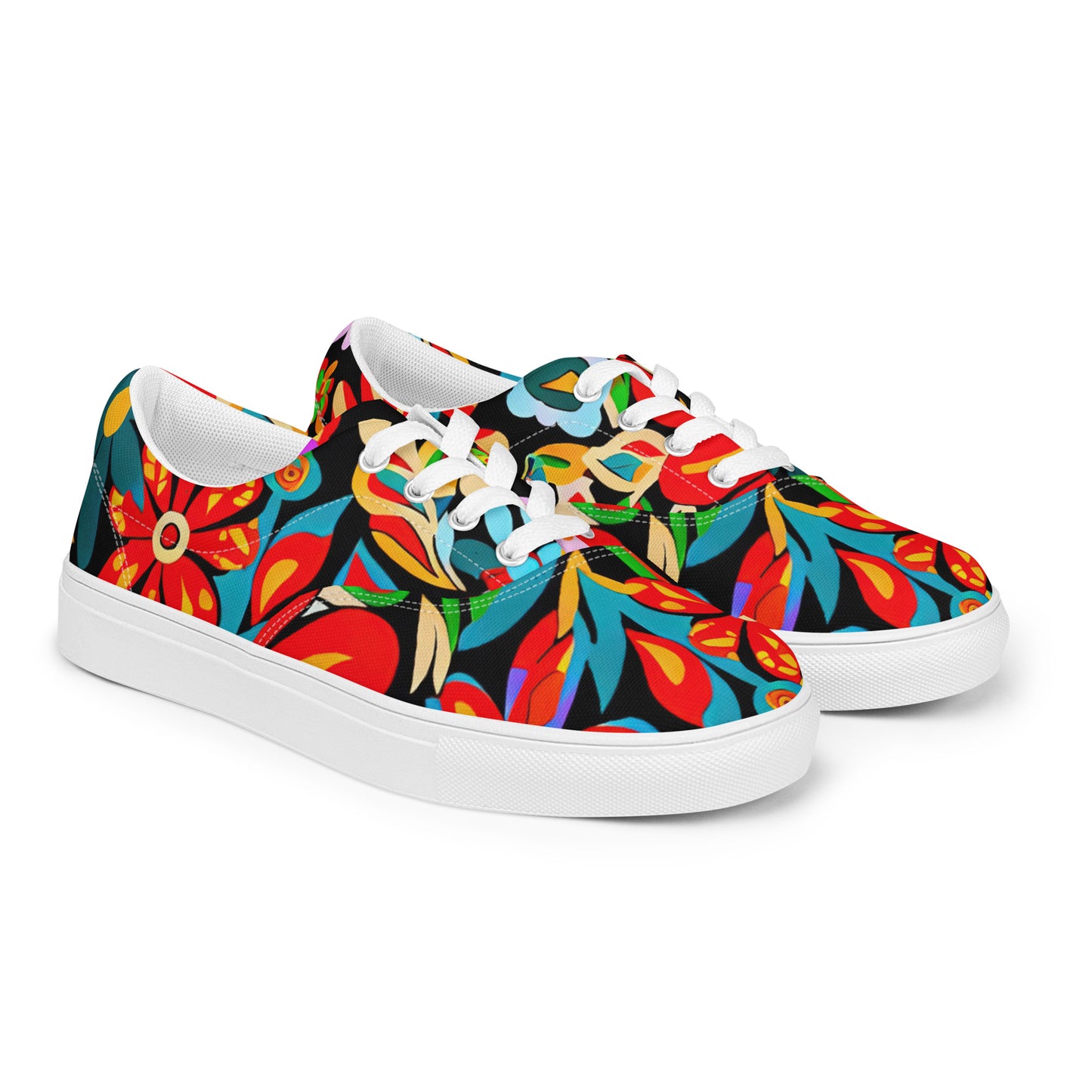 DMV 0116 Floral Men’s lace-up canvas shoes