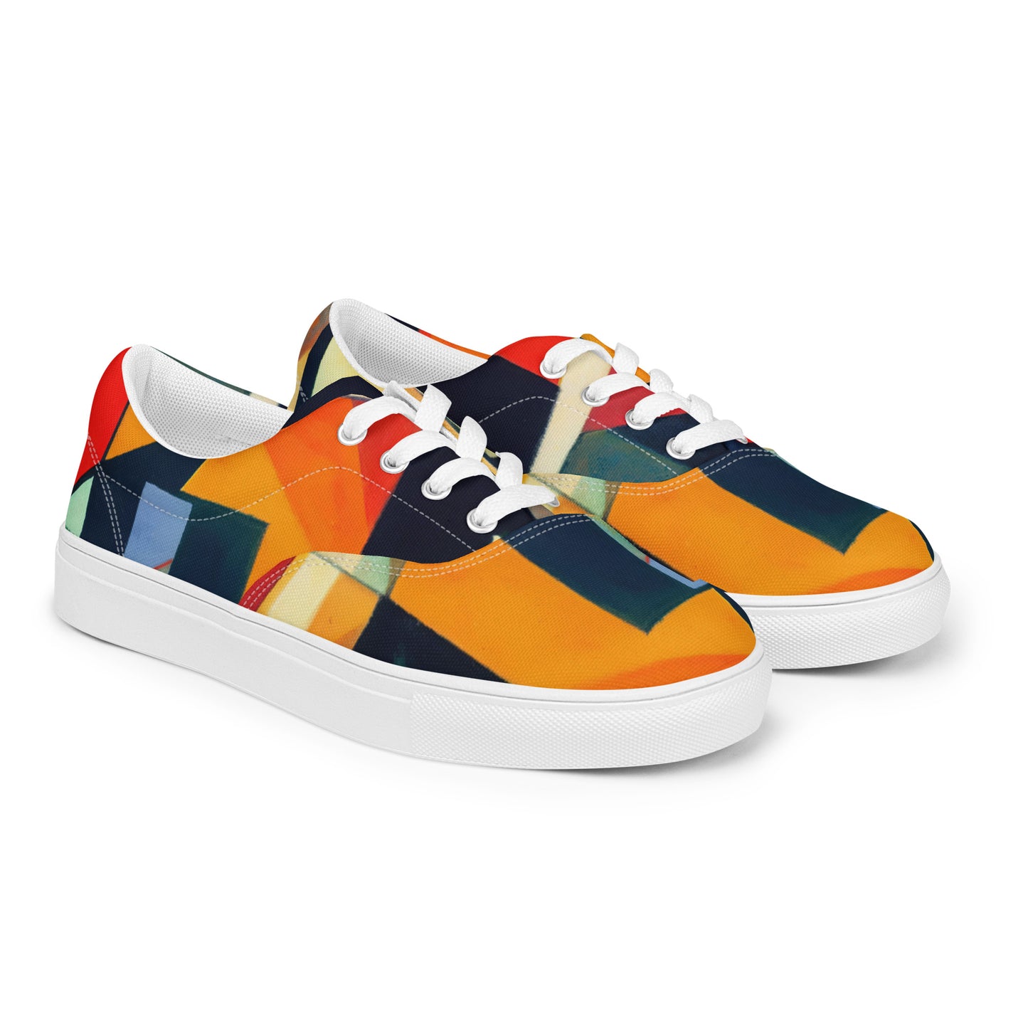 DMV 0096 Abstract Art Men’s lace-up canvas shoes