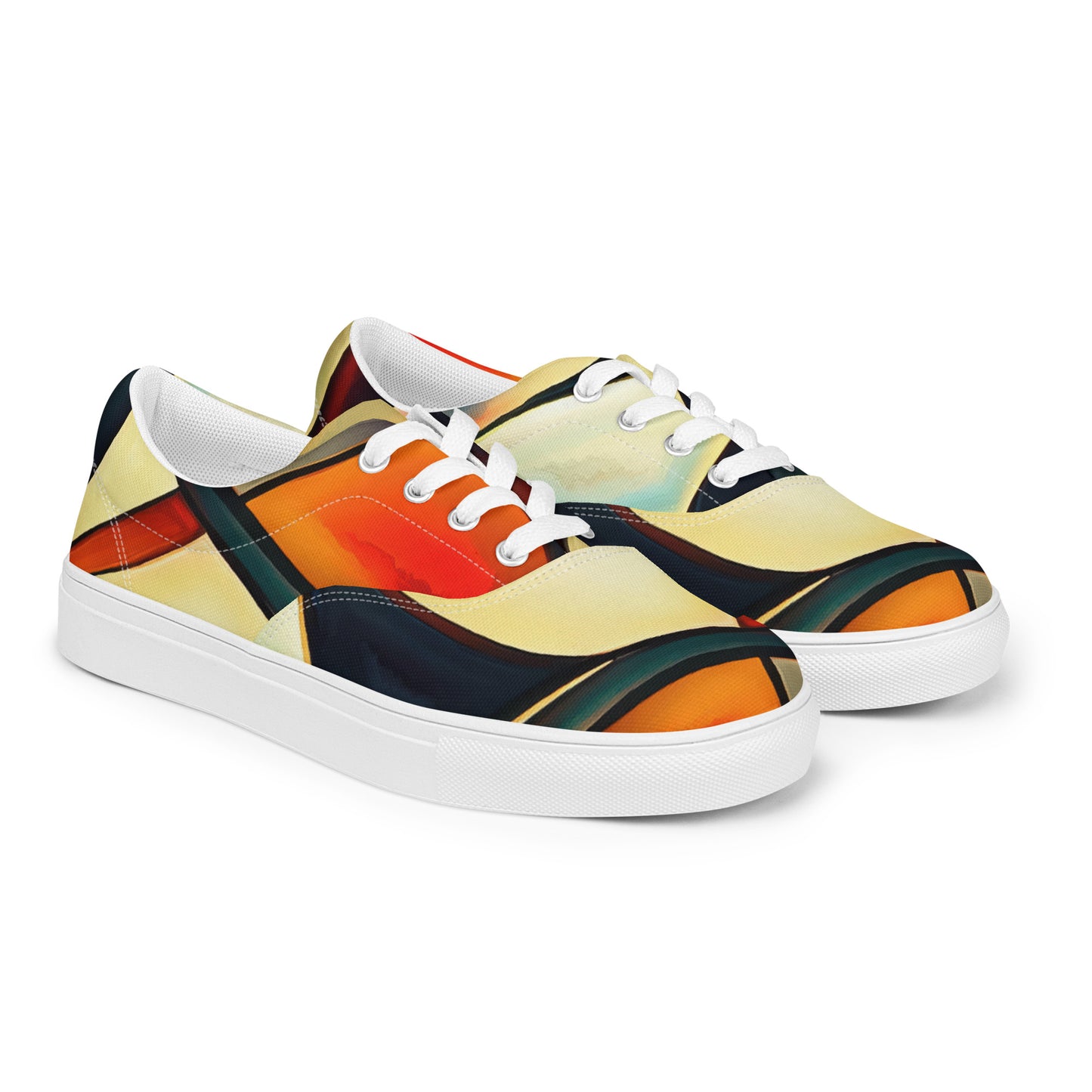 DMV 0181 Abstract Art Men’s lace-up canvas shoes