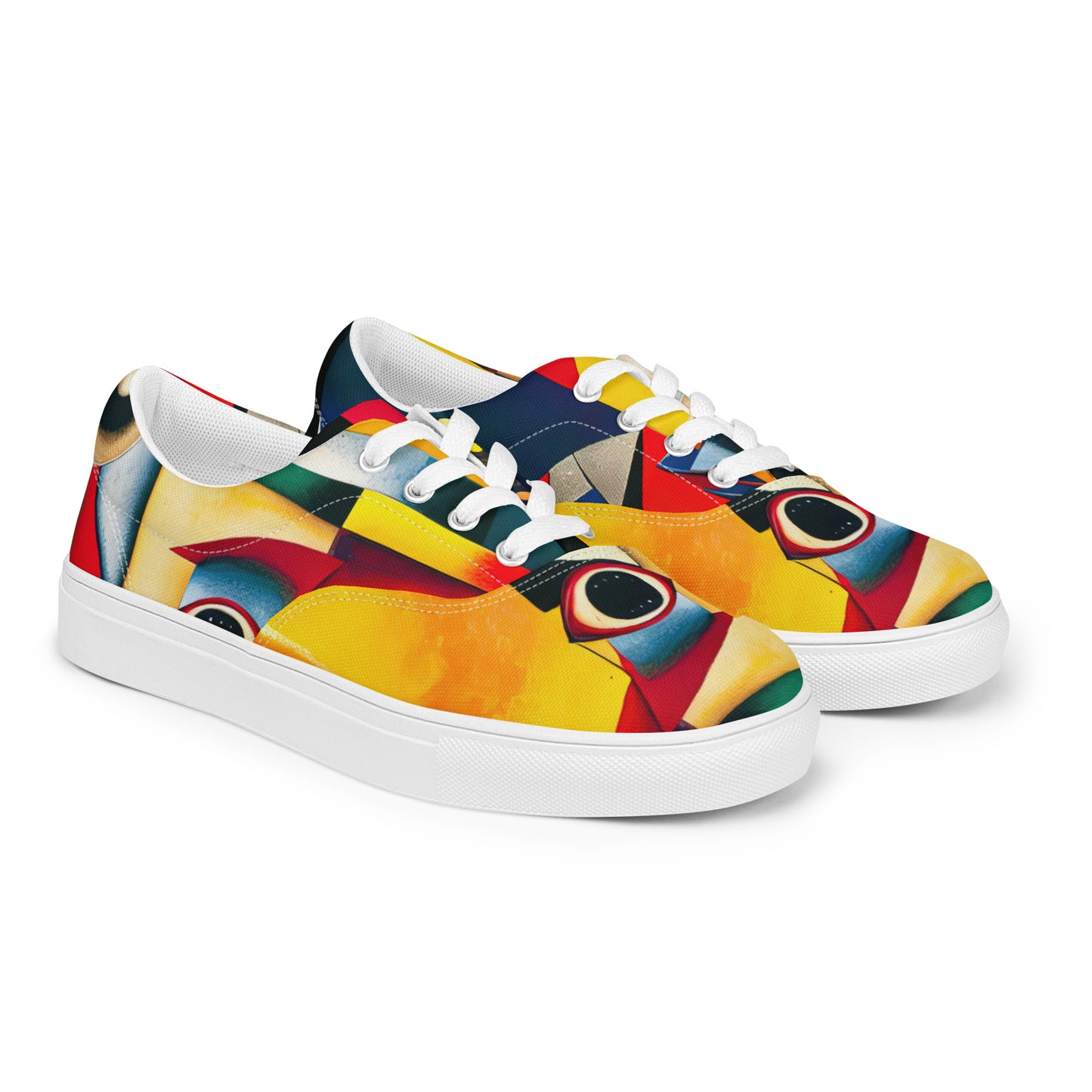 DMV 0187 Retro Art Men’s lace-up canvas shoes